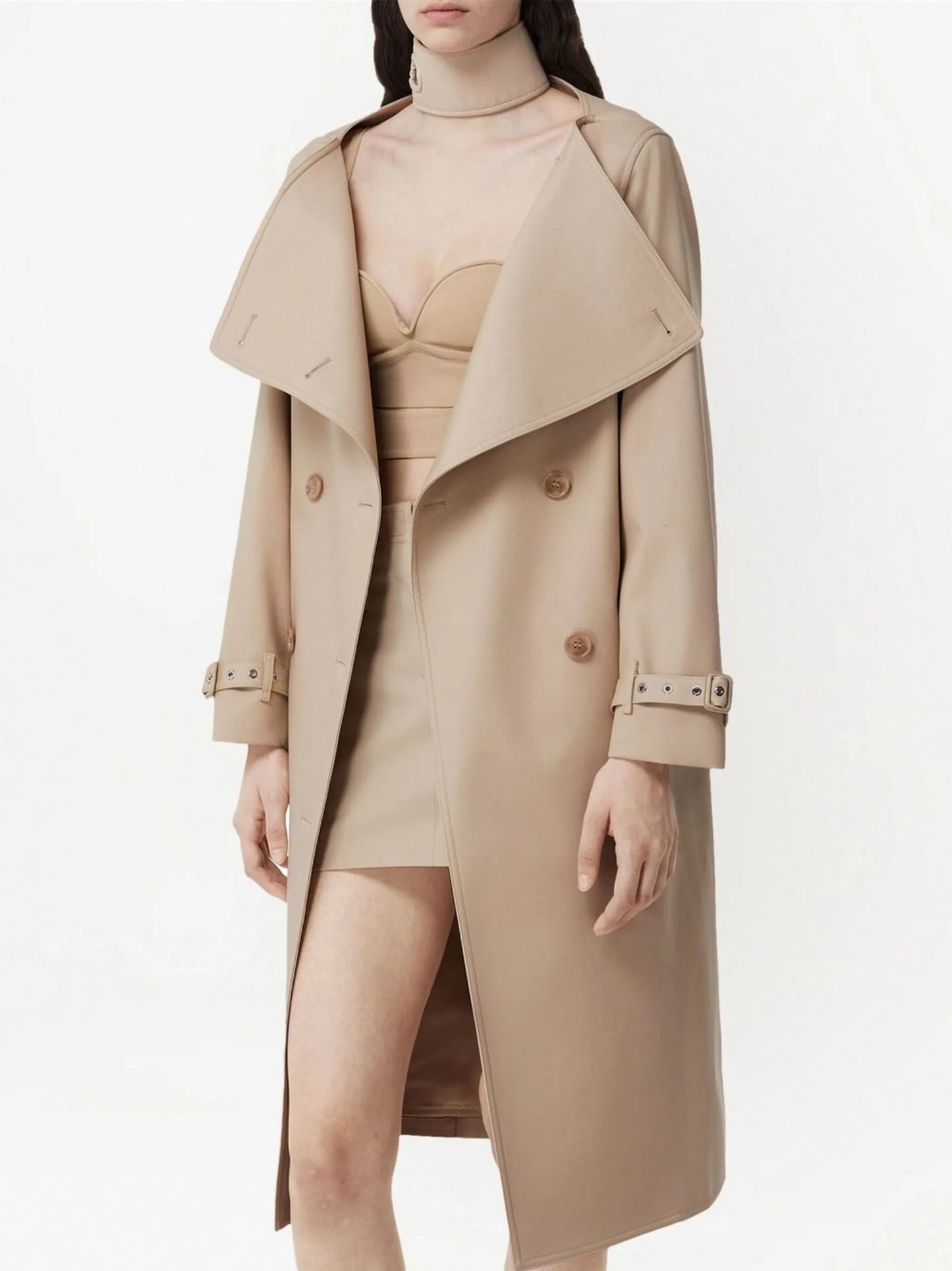 double-breasted trench coat