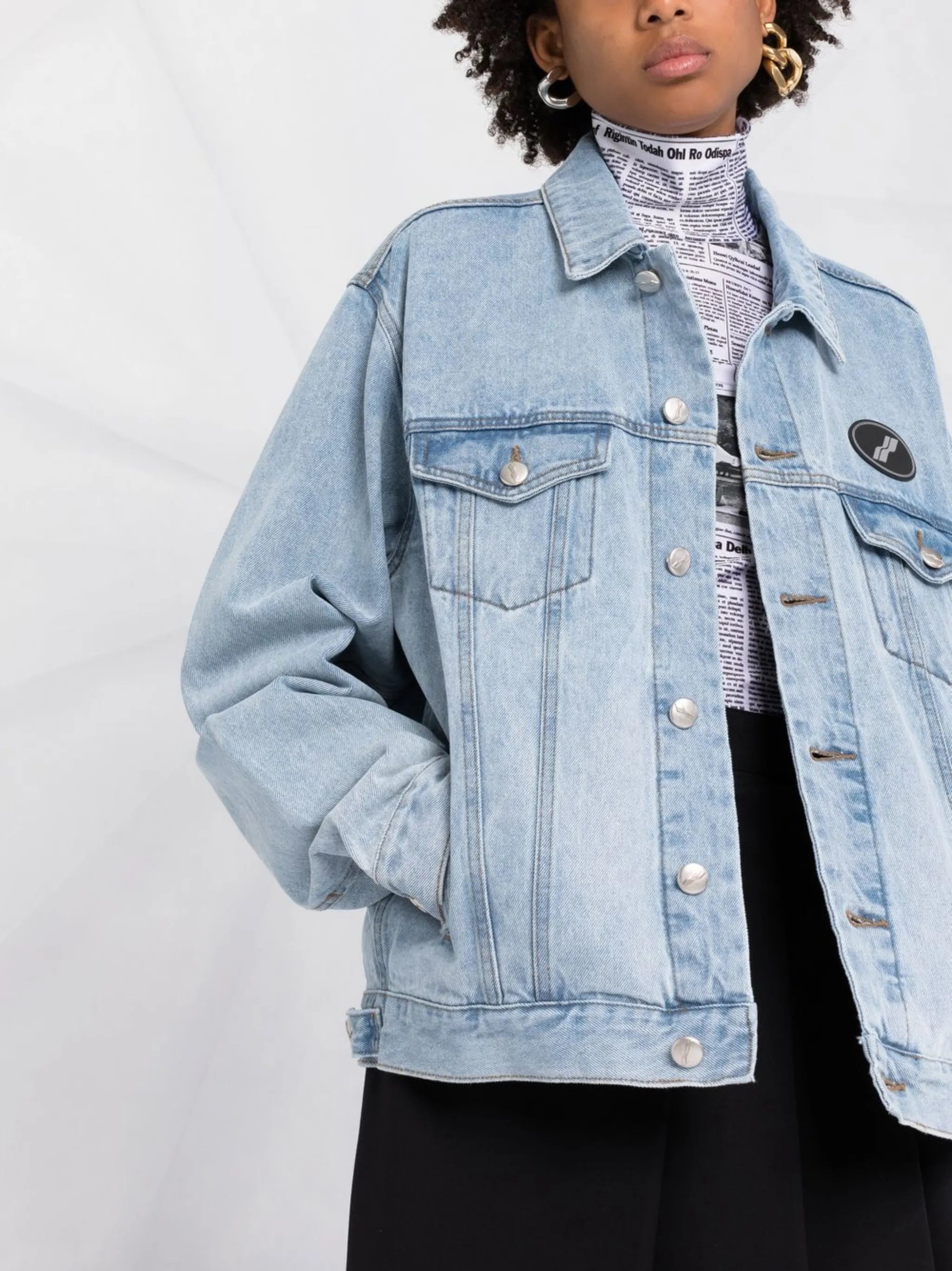 logo-patch denim jacket