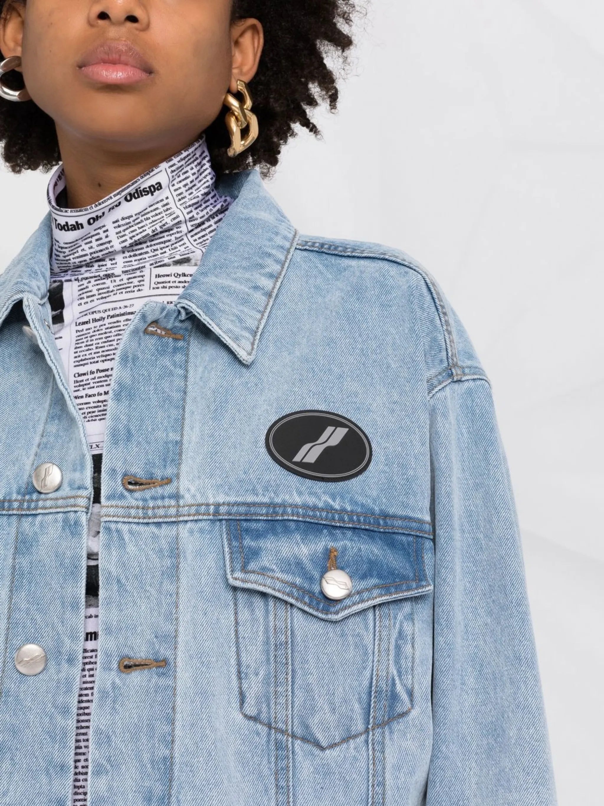 logo-patch denim jacket