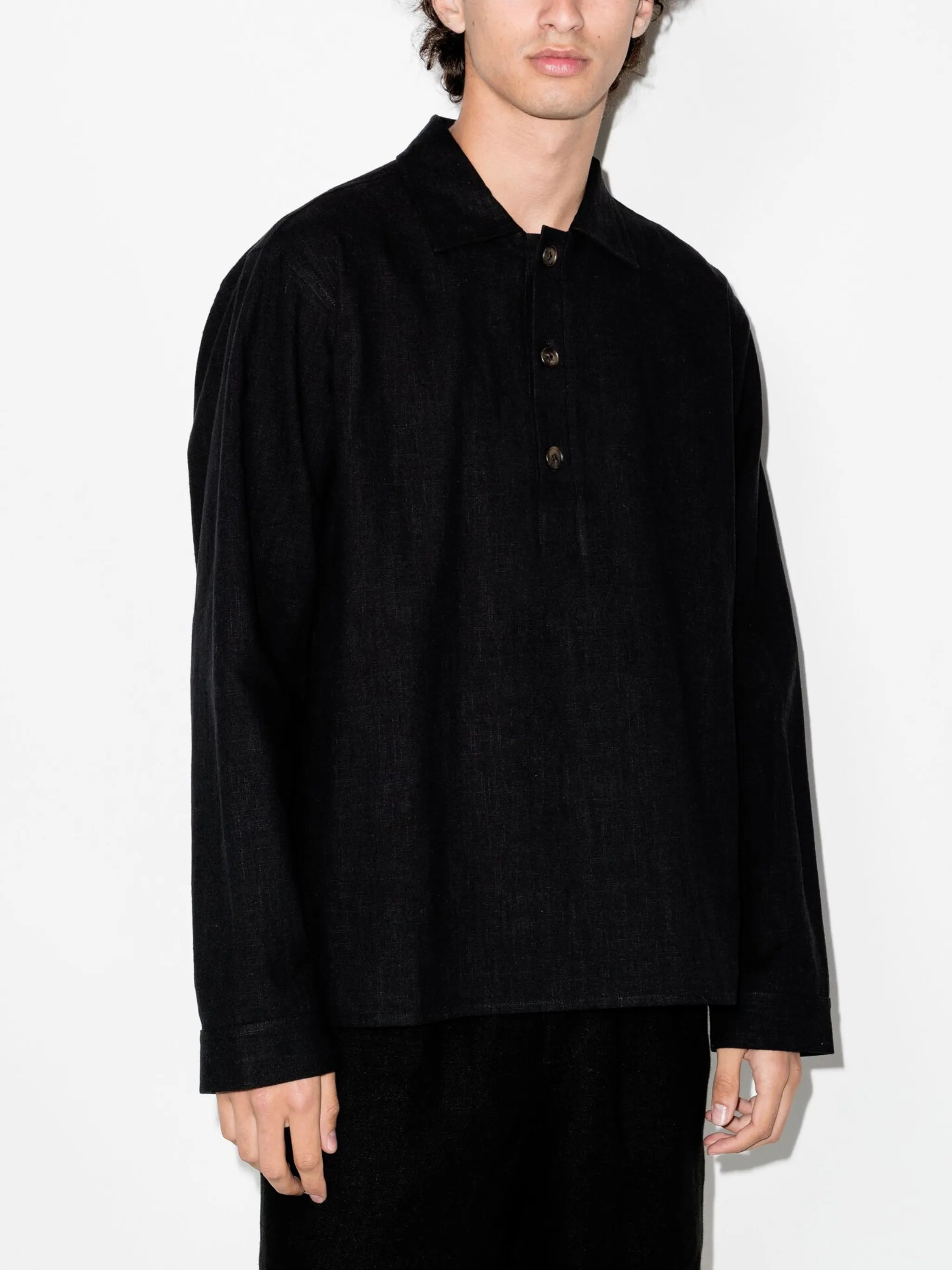 artist collar long-sleeve shirt