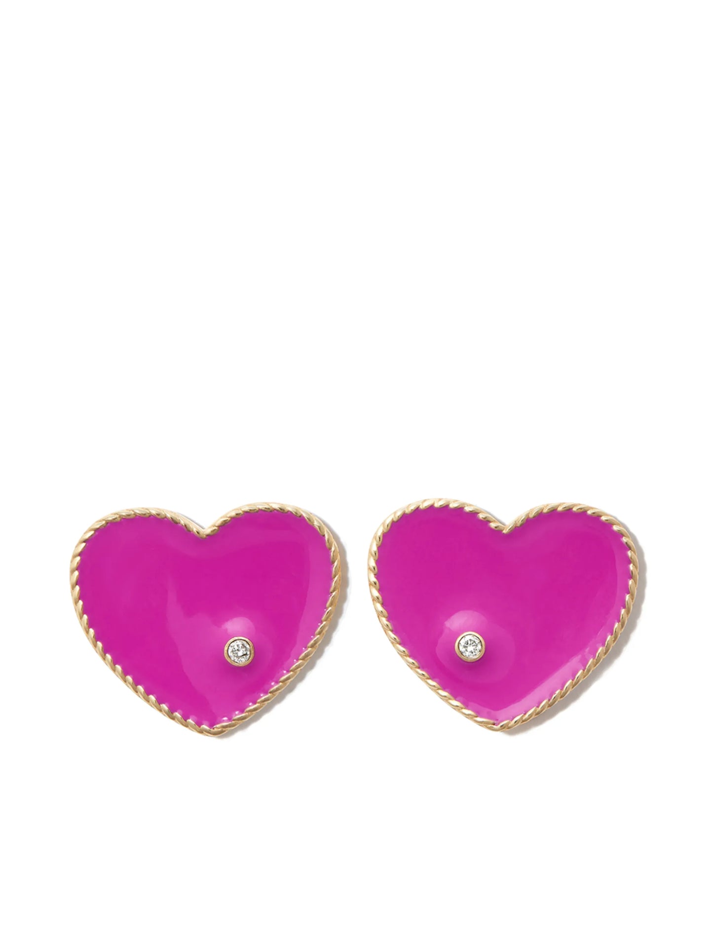 9kt yellow gold and enamel stud earrings