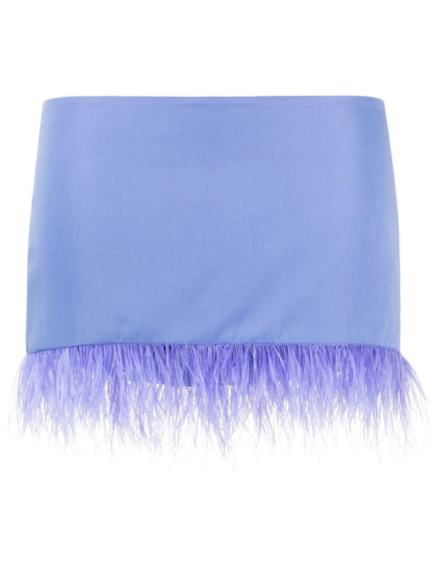 feather-trimmed miniskirt