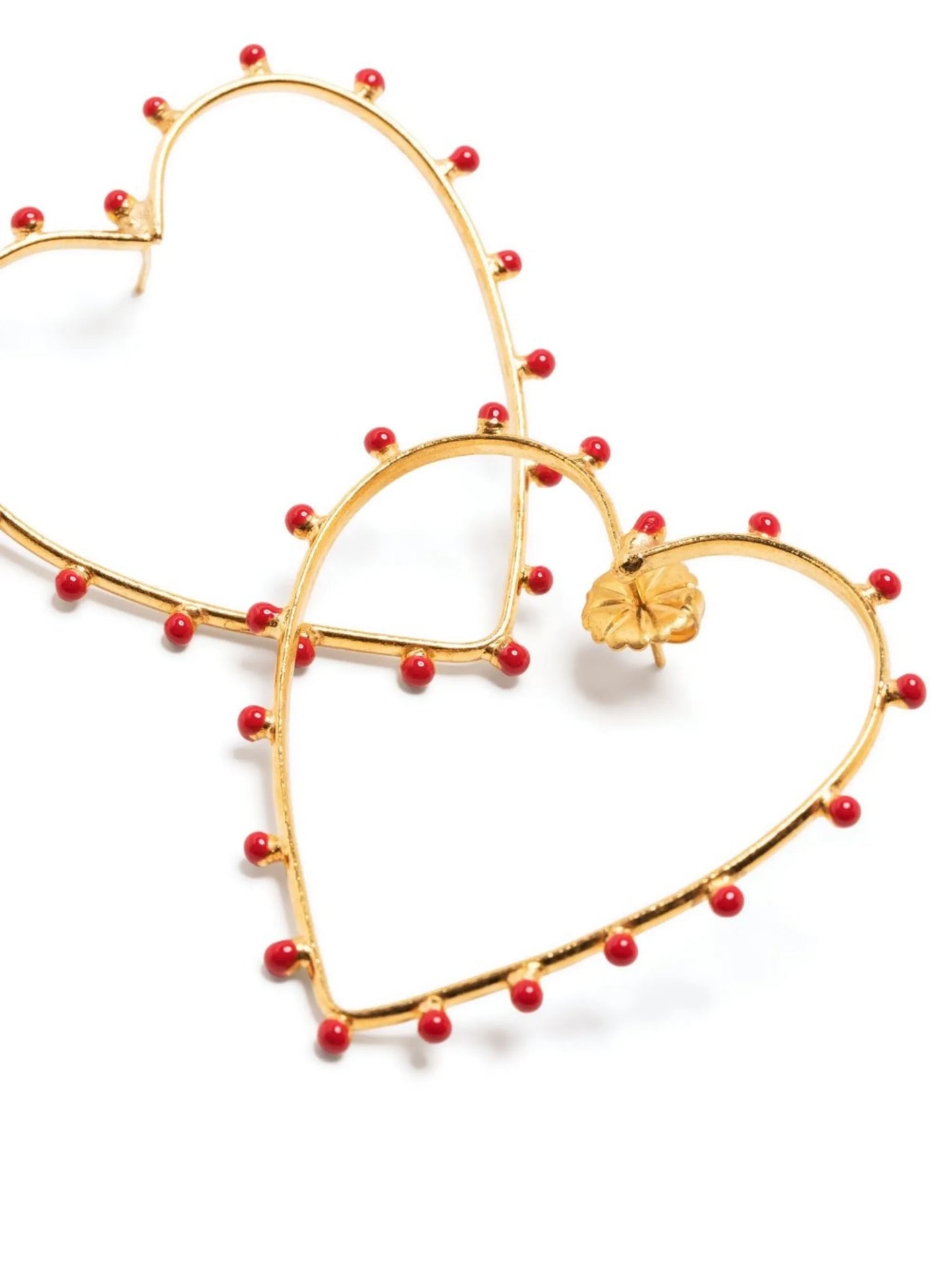 embellished heart hoop earrings