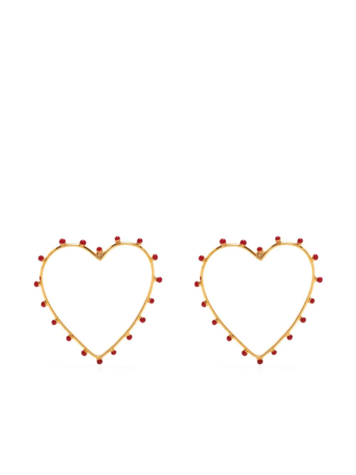 embellished heart hoop earrings