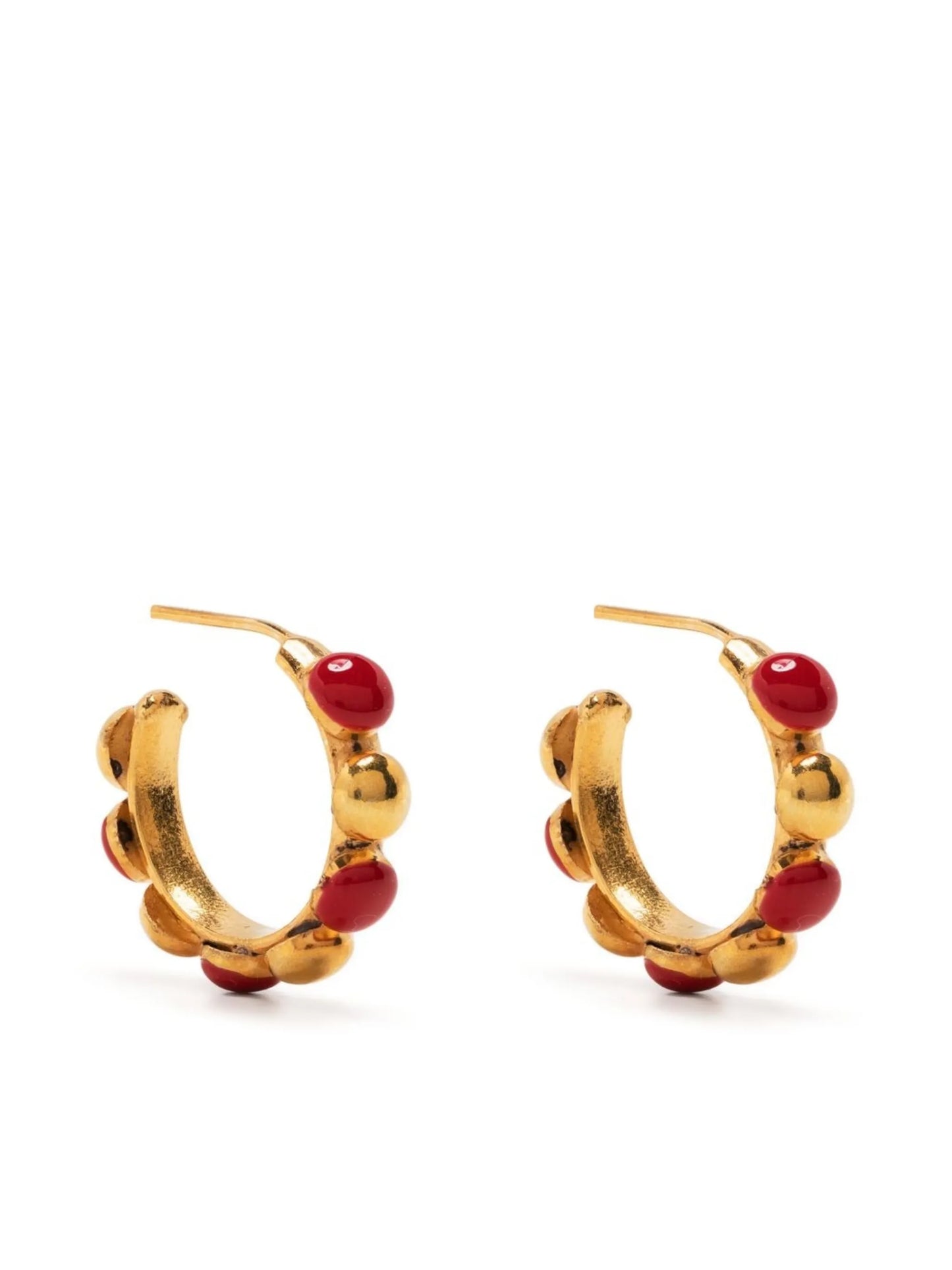 enamel-detail hoop earrings