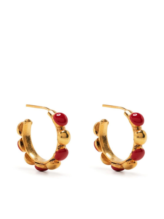 enamel-detail hoop earrings