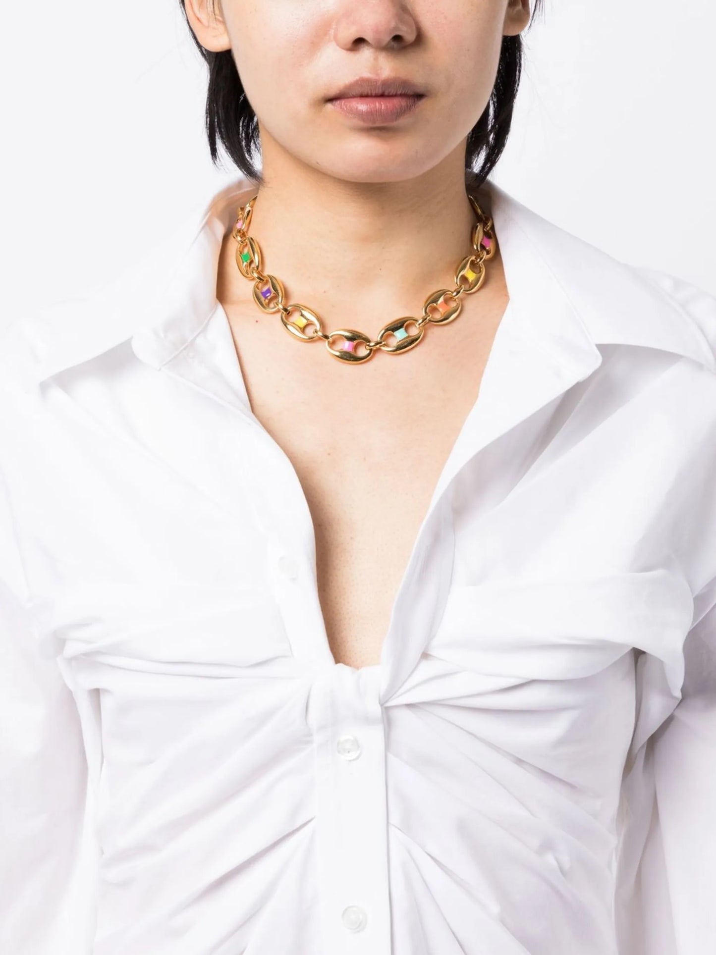 Neo coffee bean-chain necklace