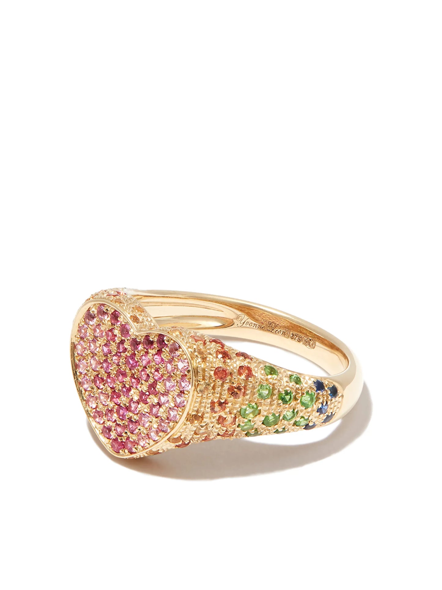 9kt yellow gold diamond signet ring