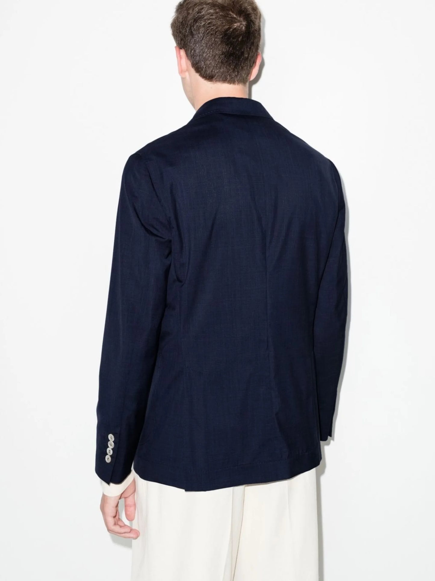 check-print single-breasted blazer