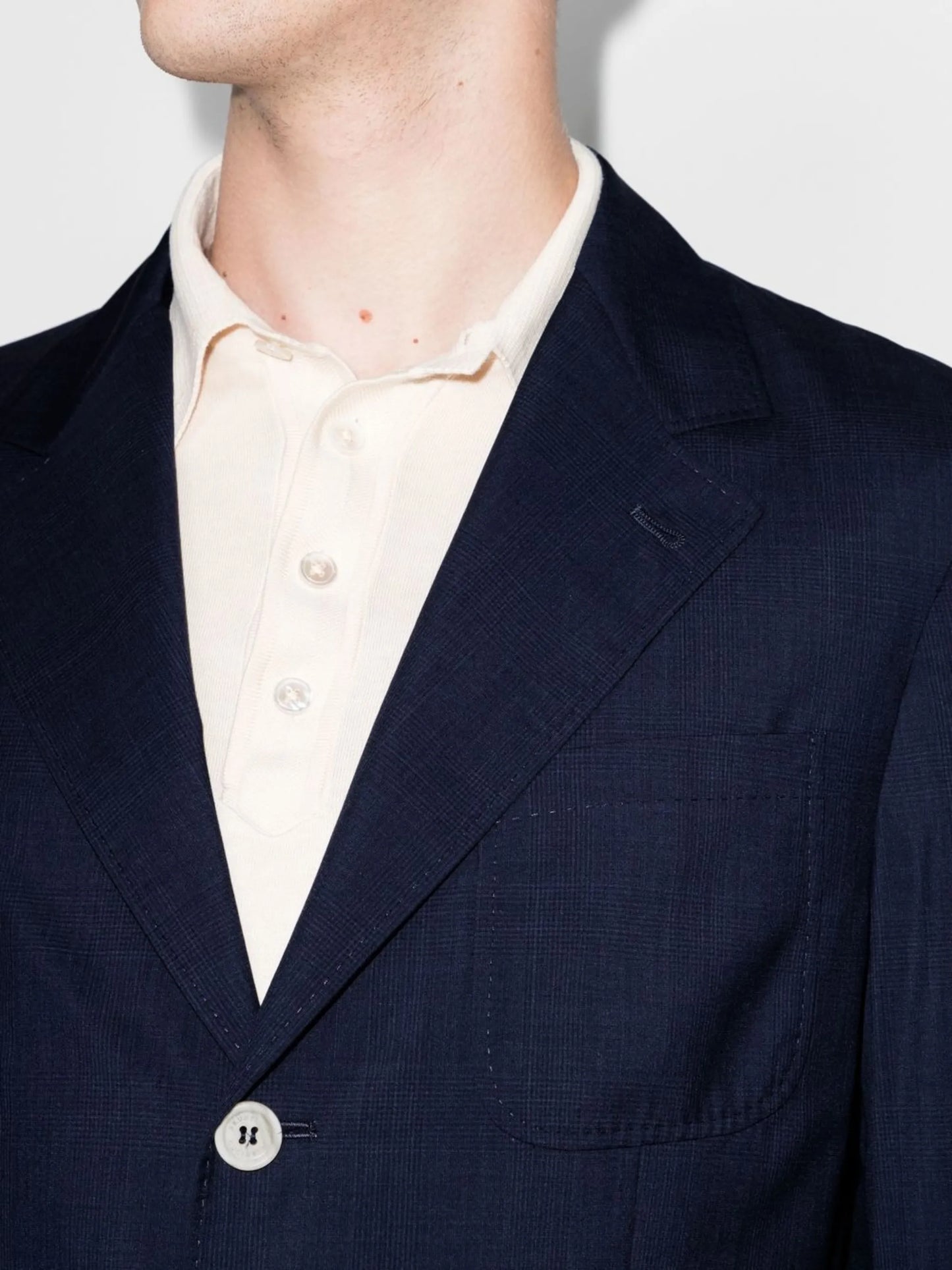 check-print single-breasted blazer