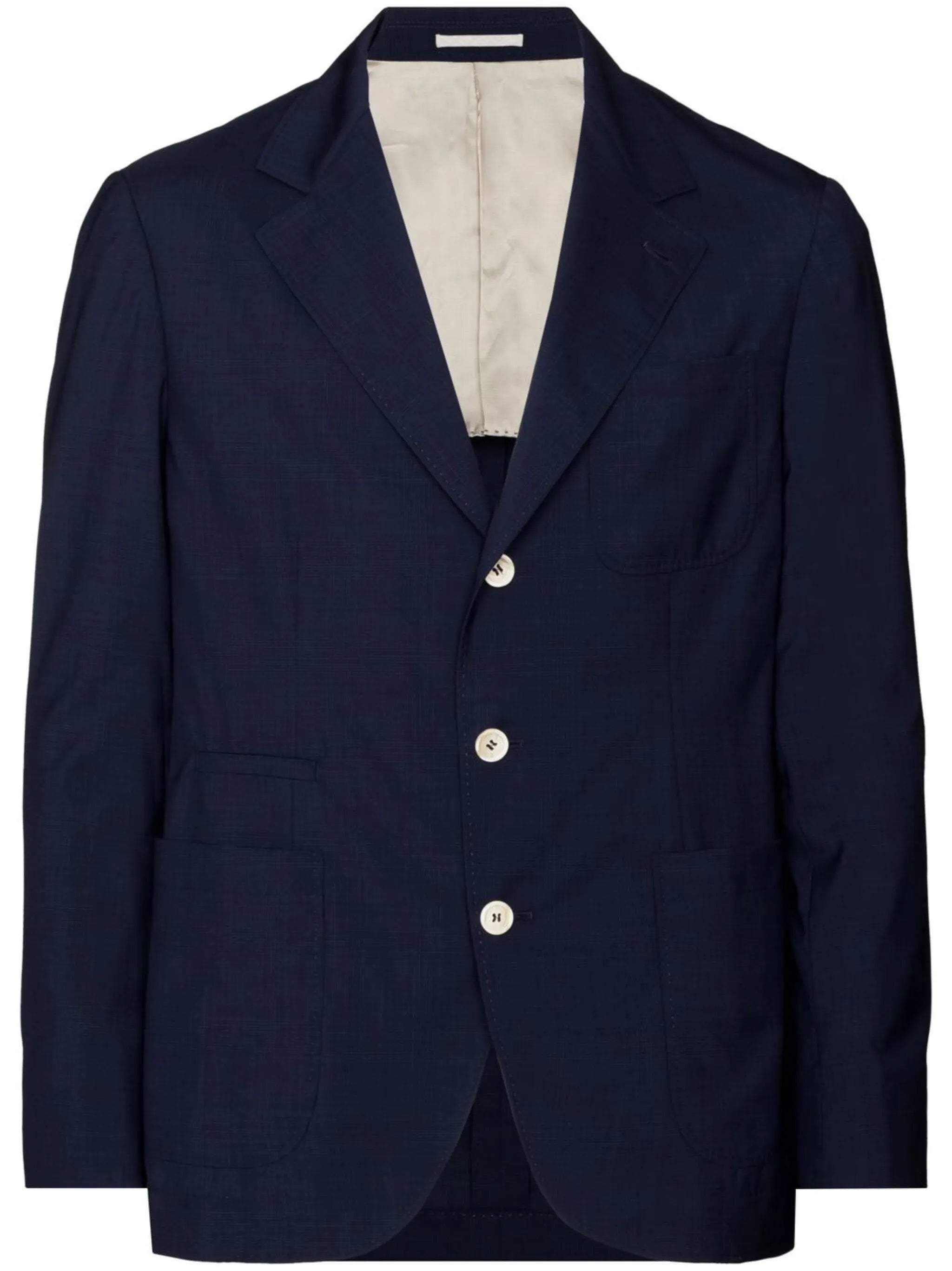check-print single-breasted blazer