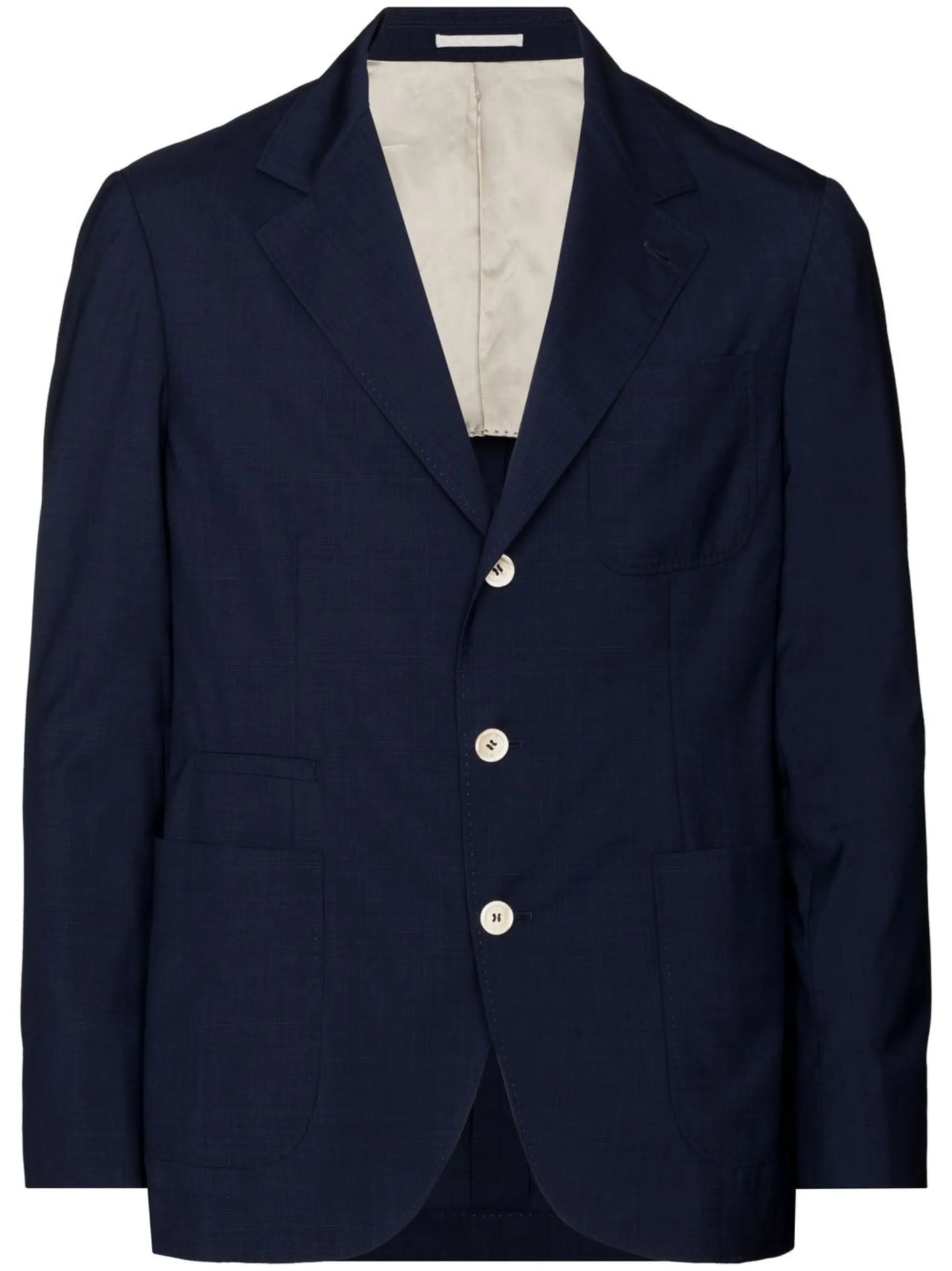 check-print single-breasted blazer