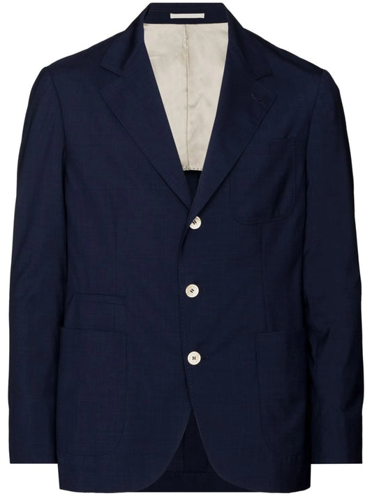 check-print single-breasted blazer