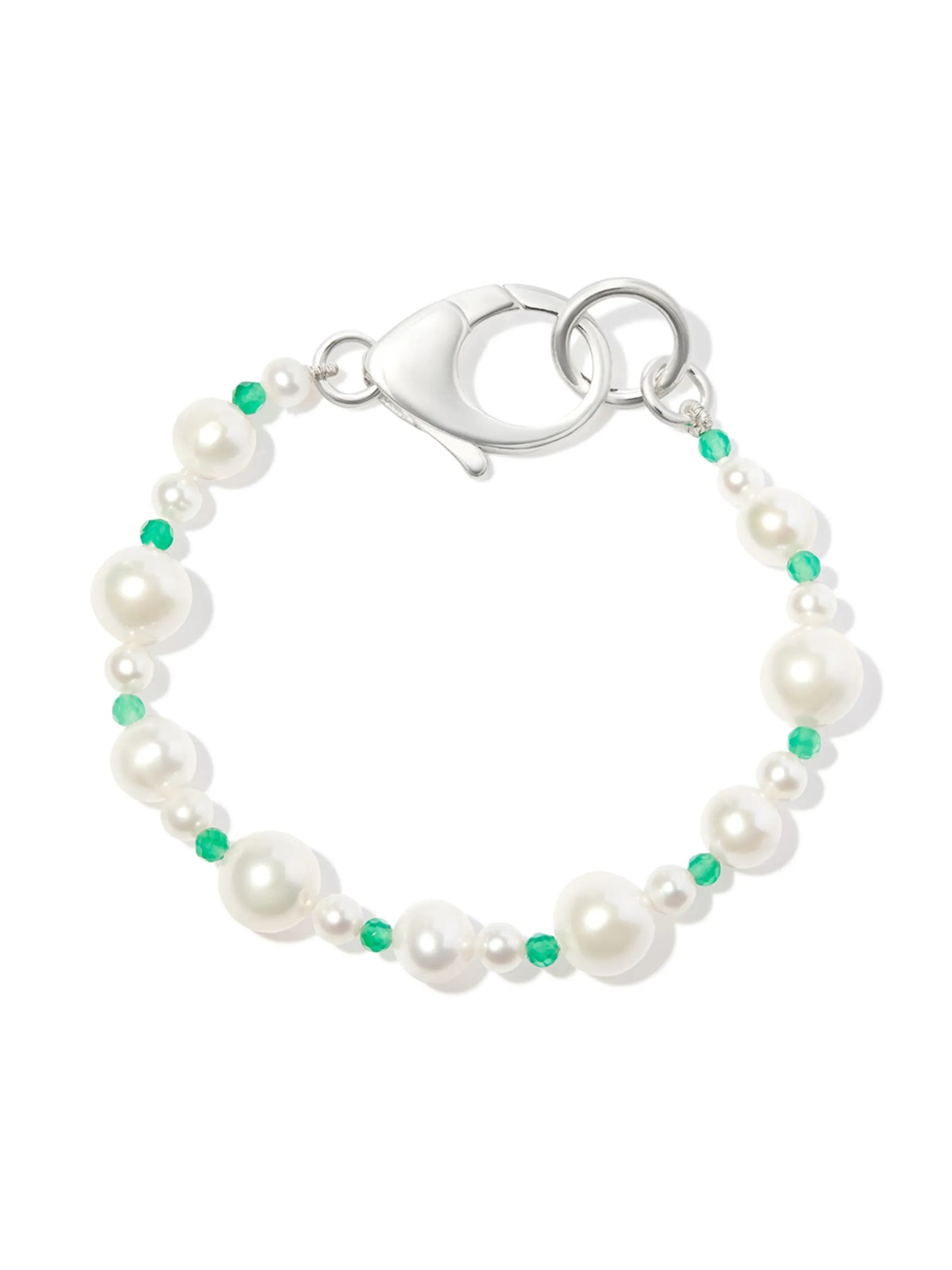 silver Pebbles pearl and bead bracelet