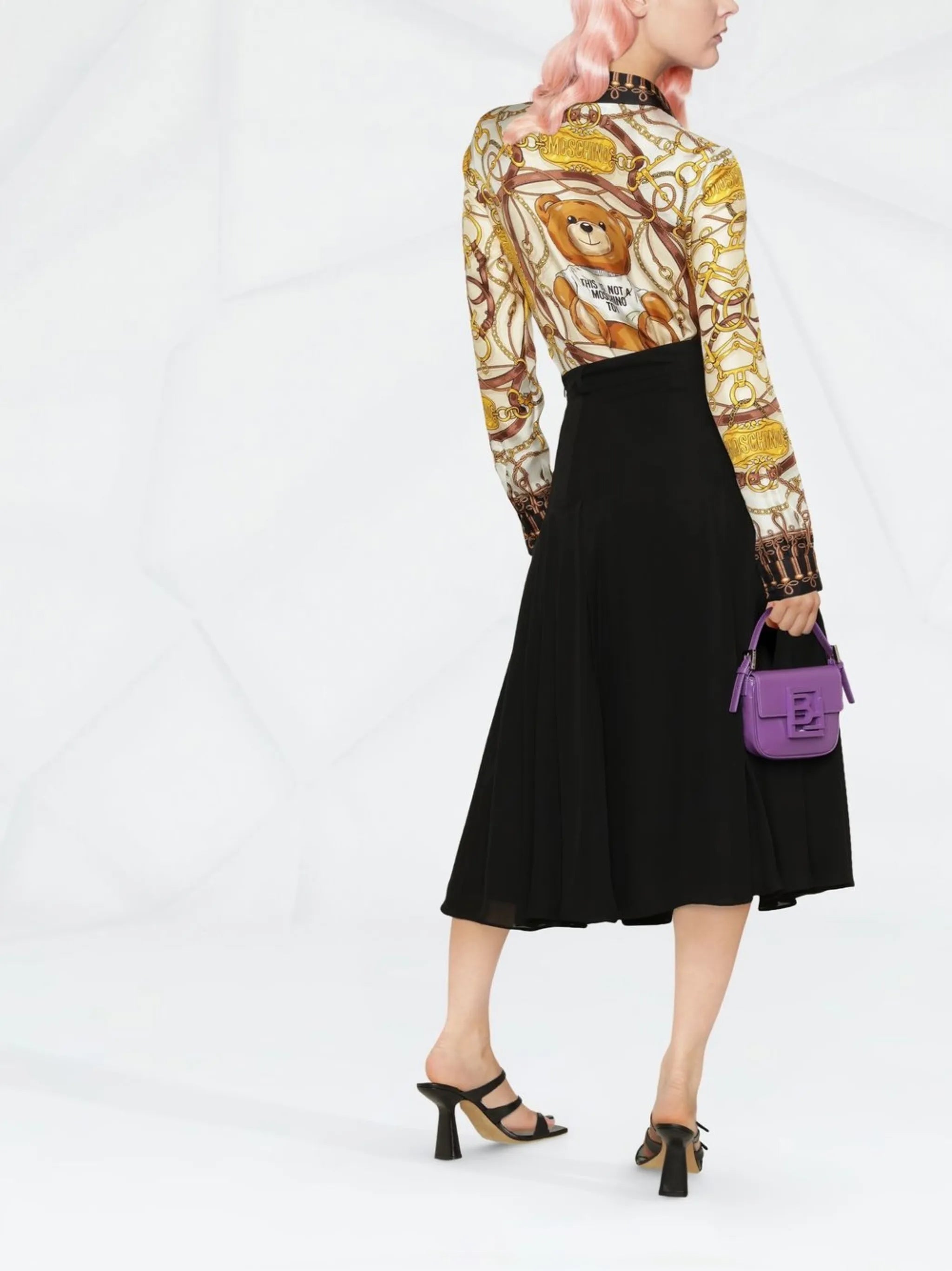 Teddy Bear silk button-up shirt