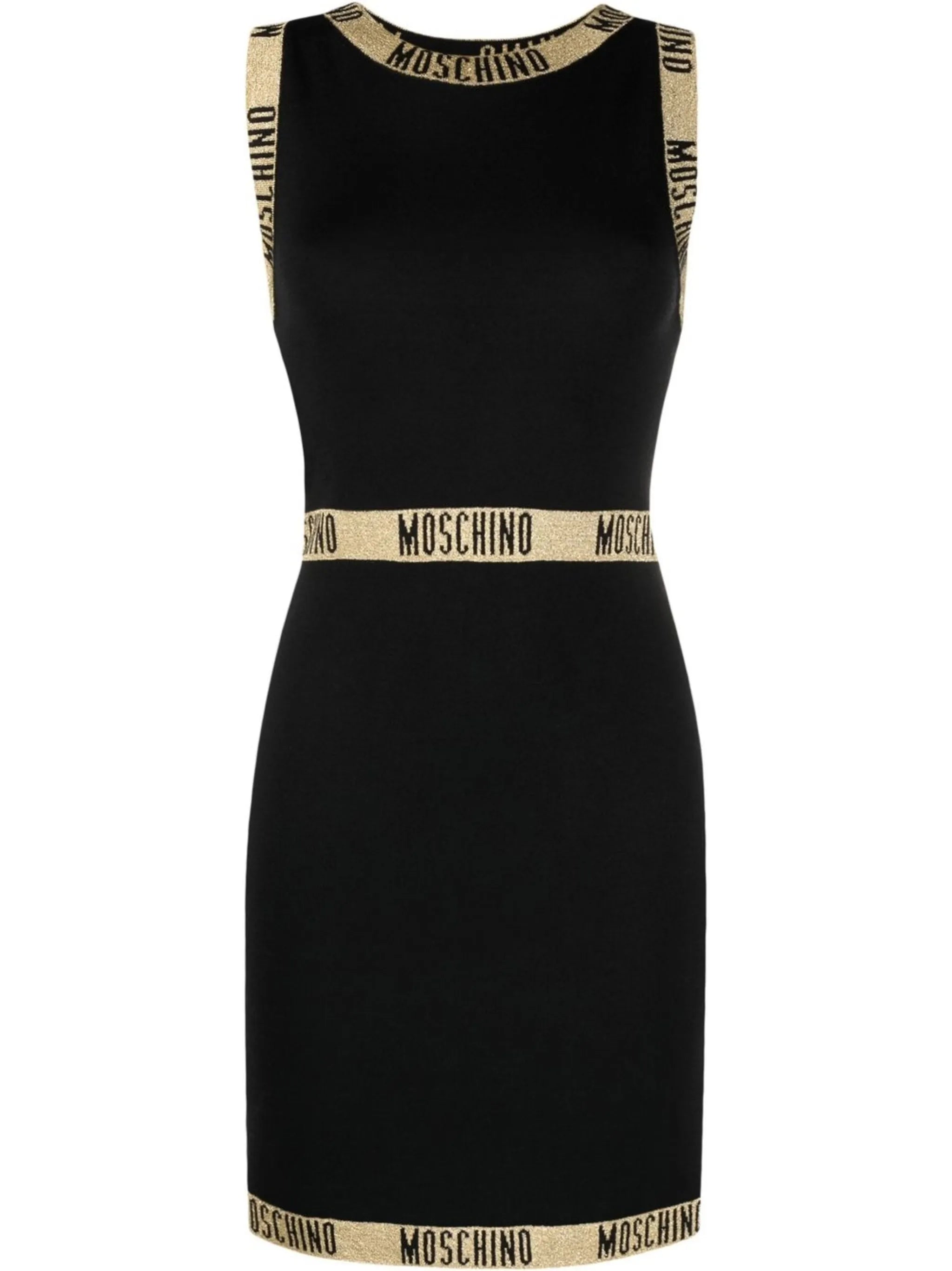 logo-trim knitted shift dress