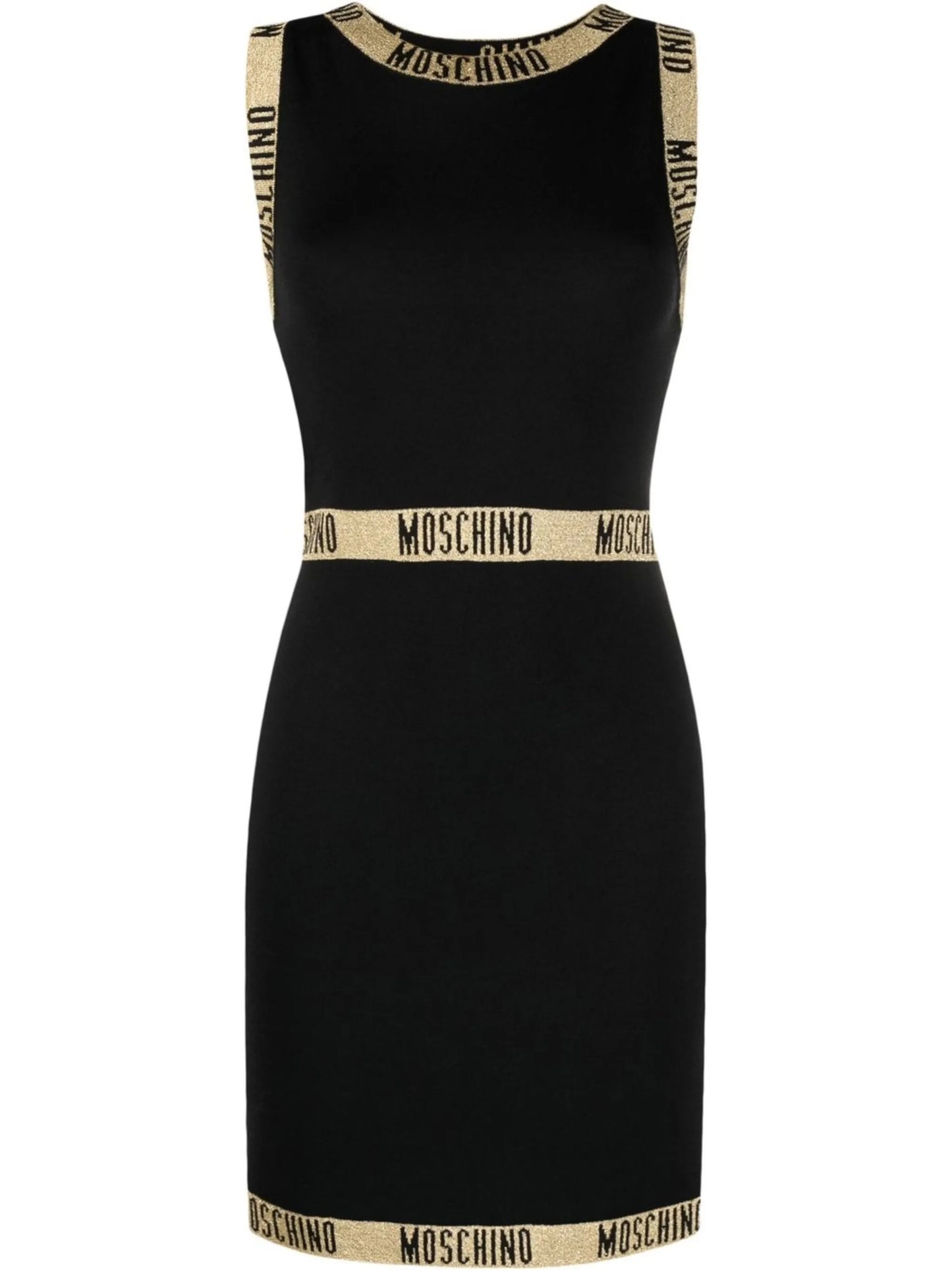 logo-trim knitted shift dress