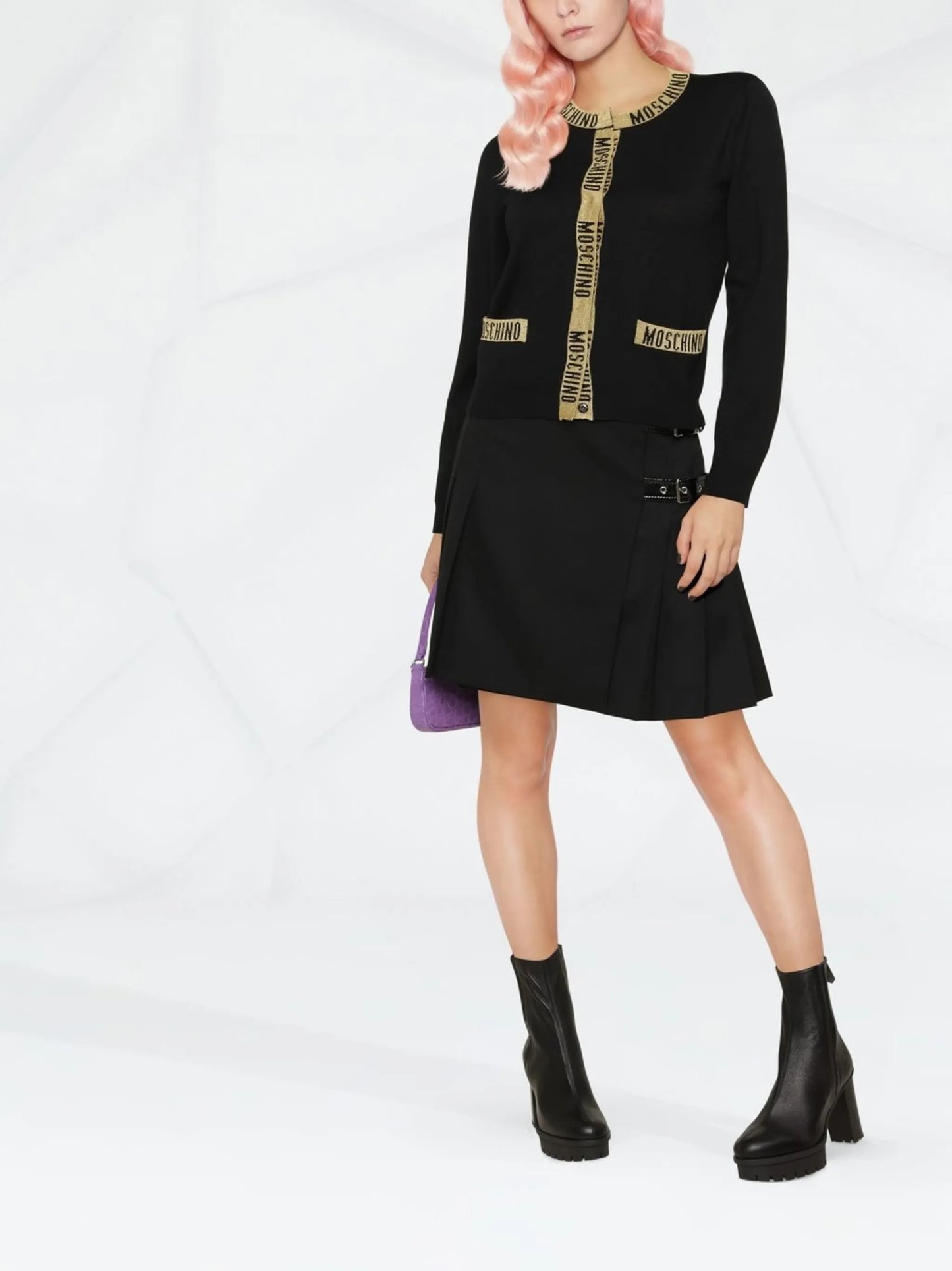 logo-trim knitted cardigan