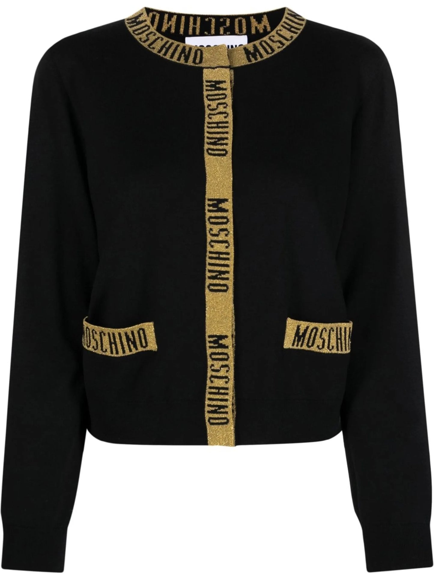 logo-trim knitted cardigan