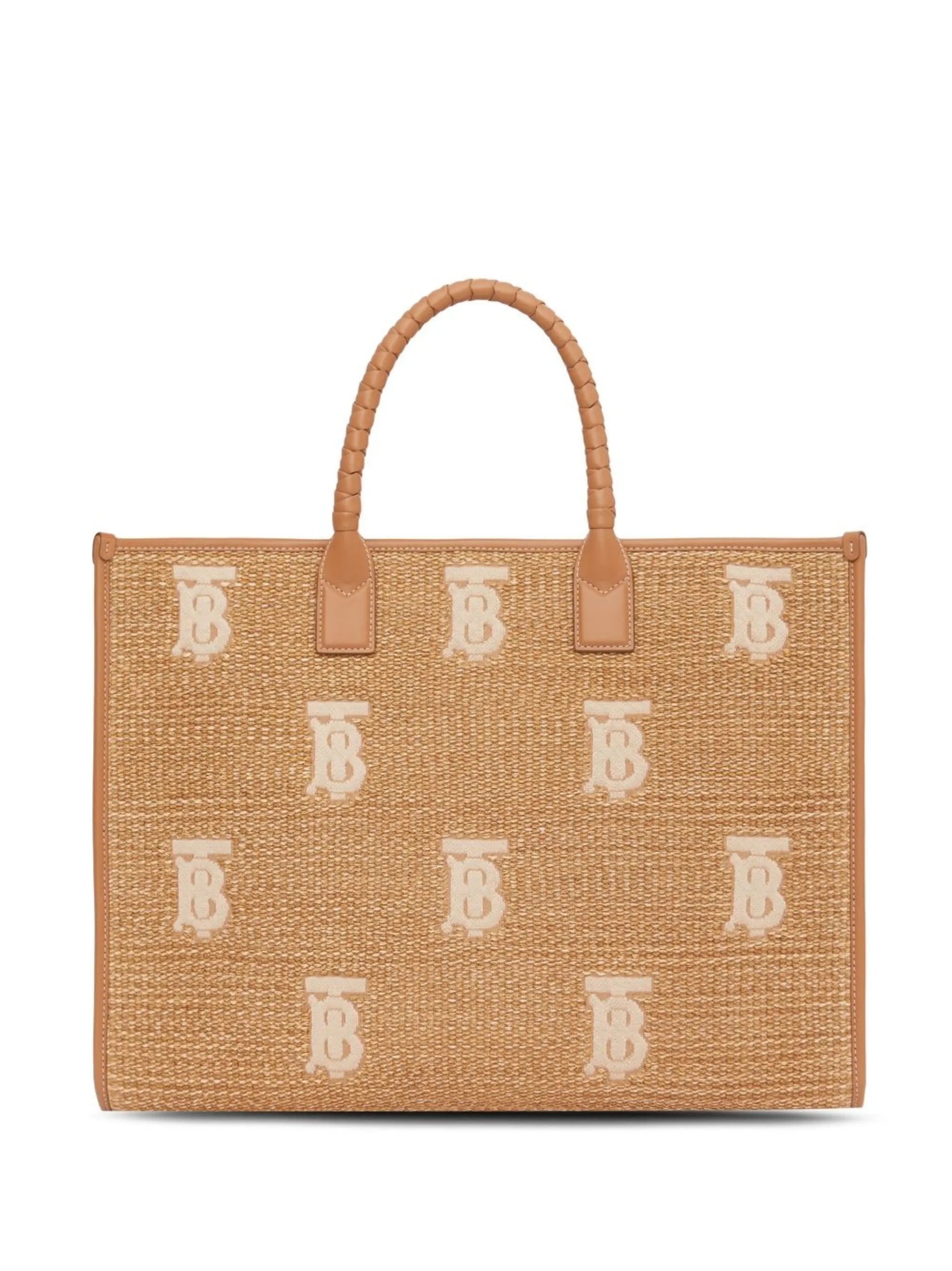 large embroidered monogram tote bag