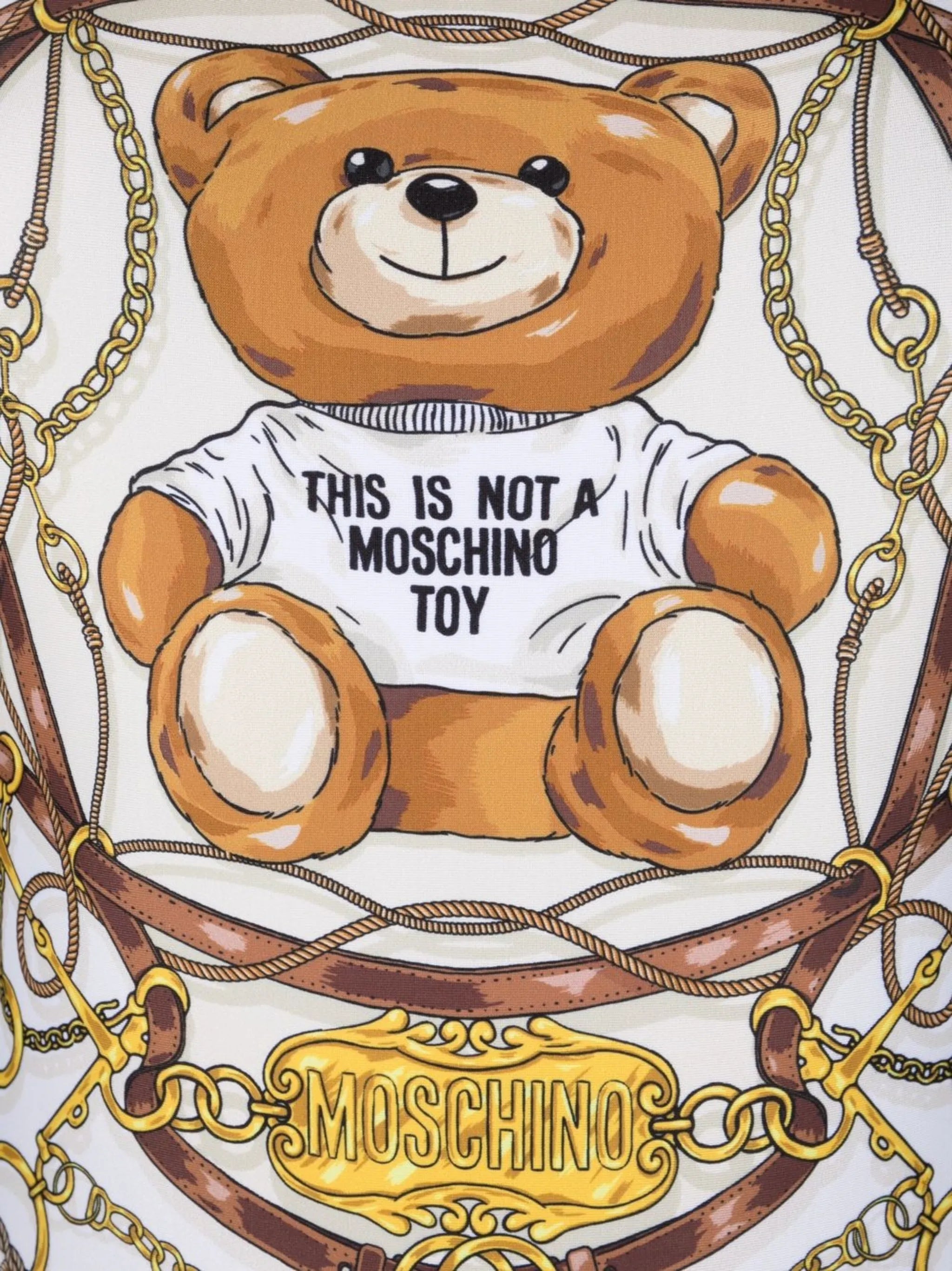 logo teddy print swimsuit