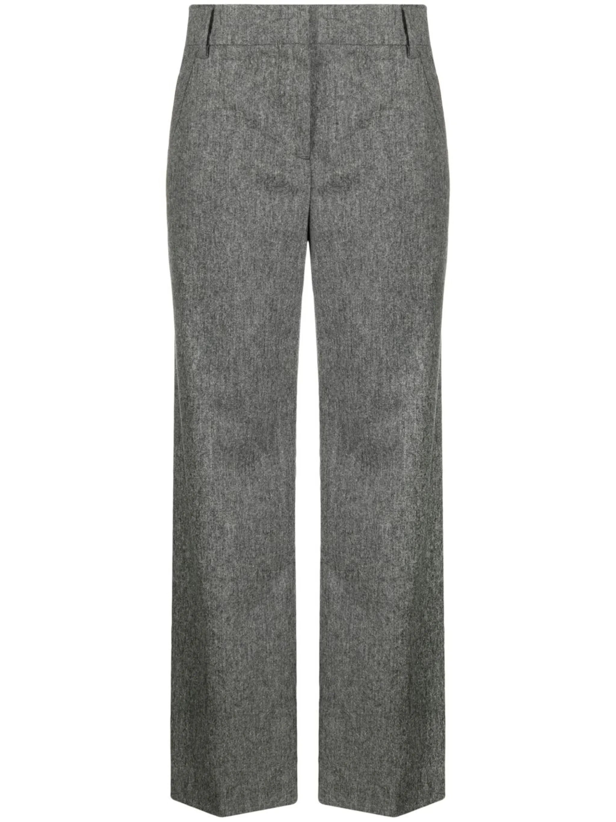 high-waisted tailored trousers