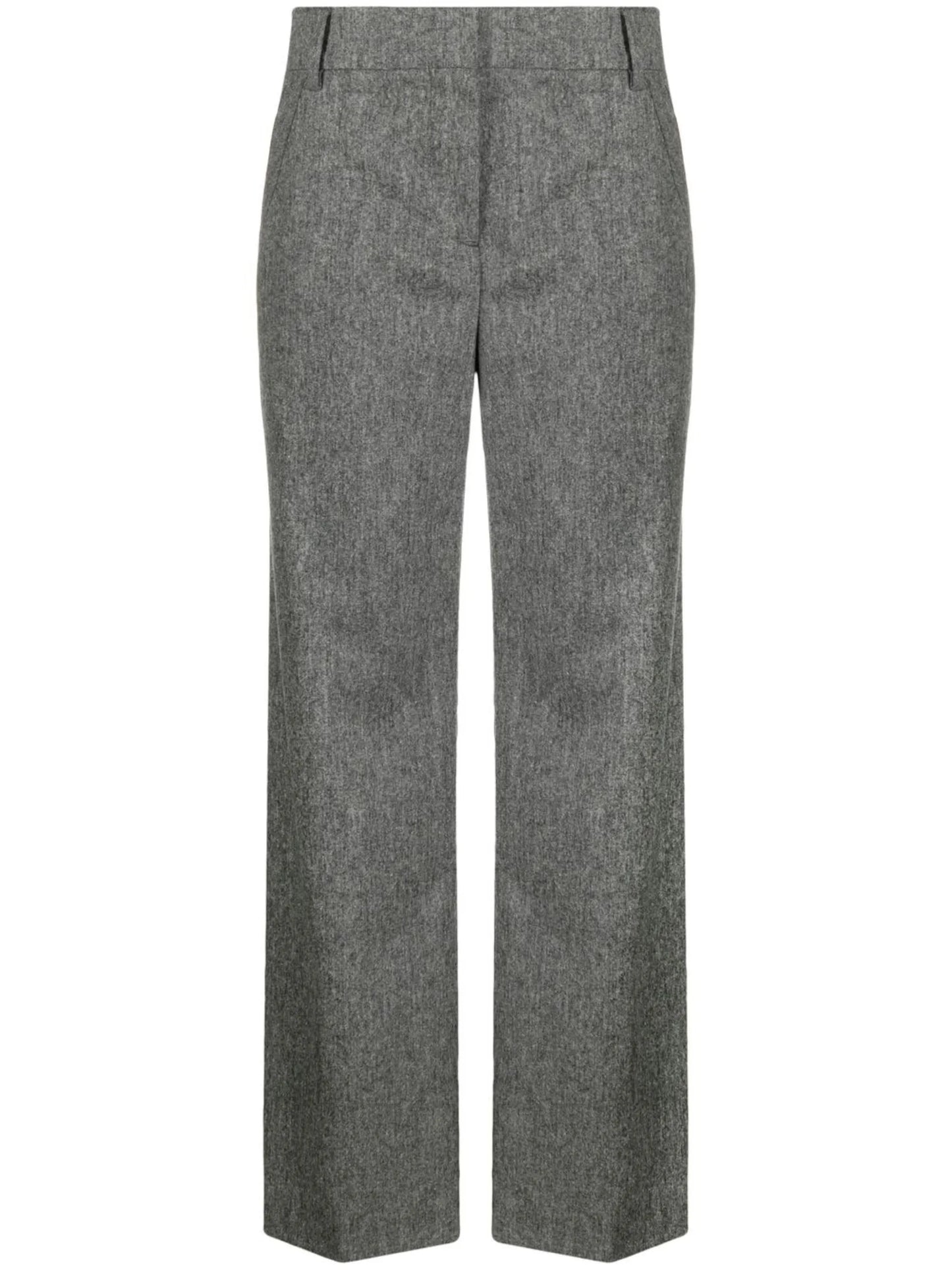 high-waisted tailored trousers