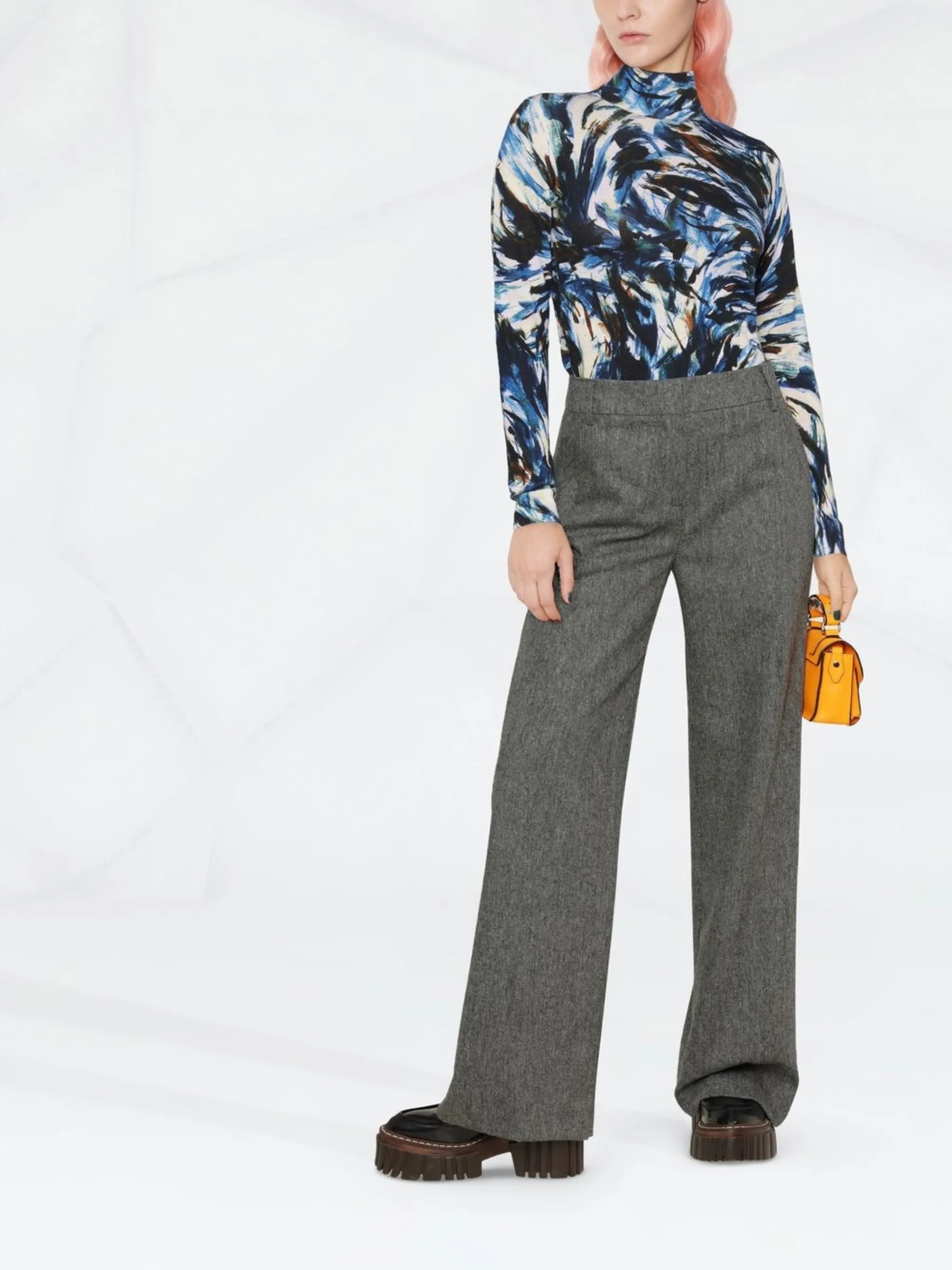 high-waisted tailored trousers