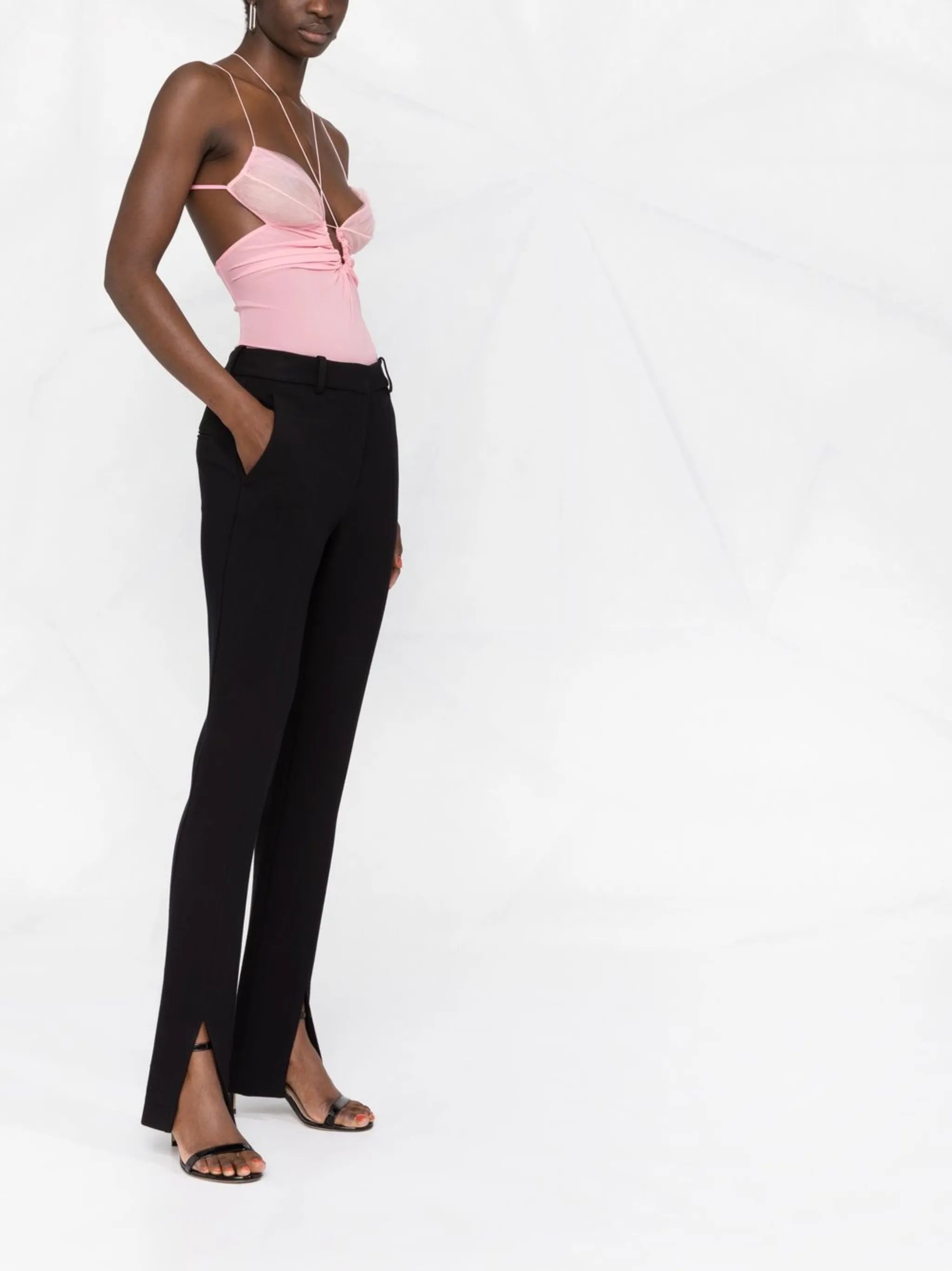 ruched keyhole bodysuit