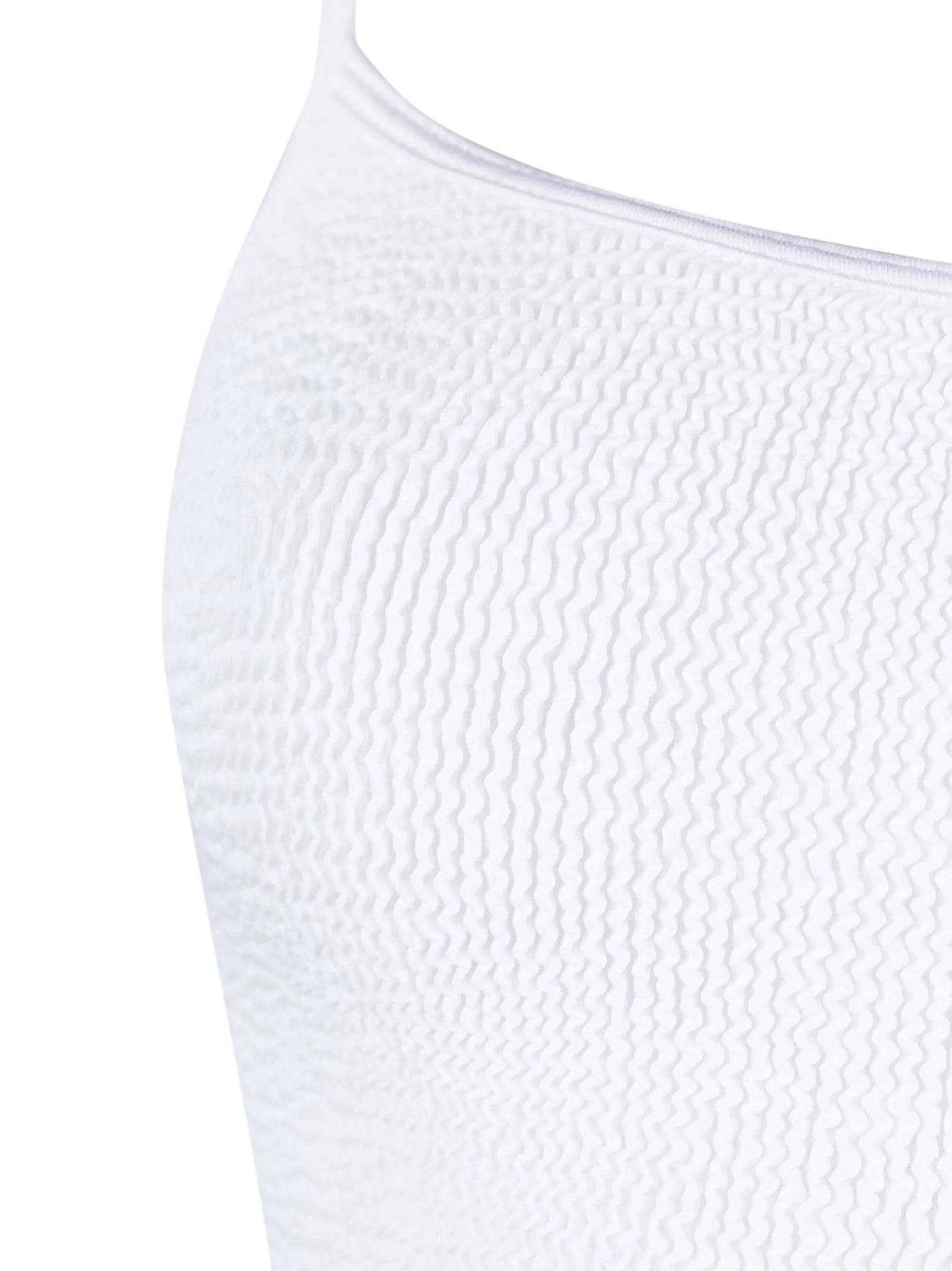 Strap crinkle-knit tankini
