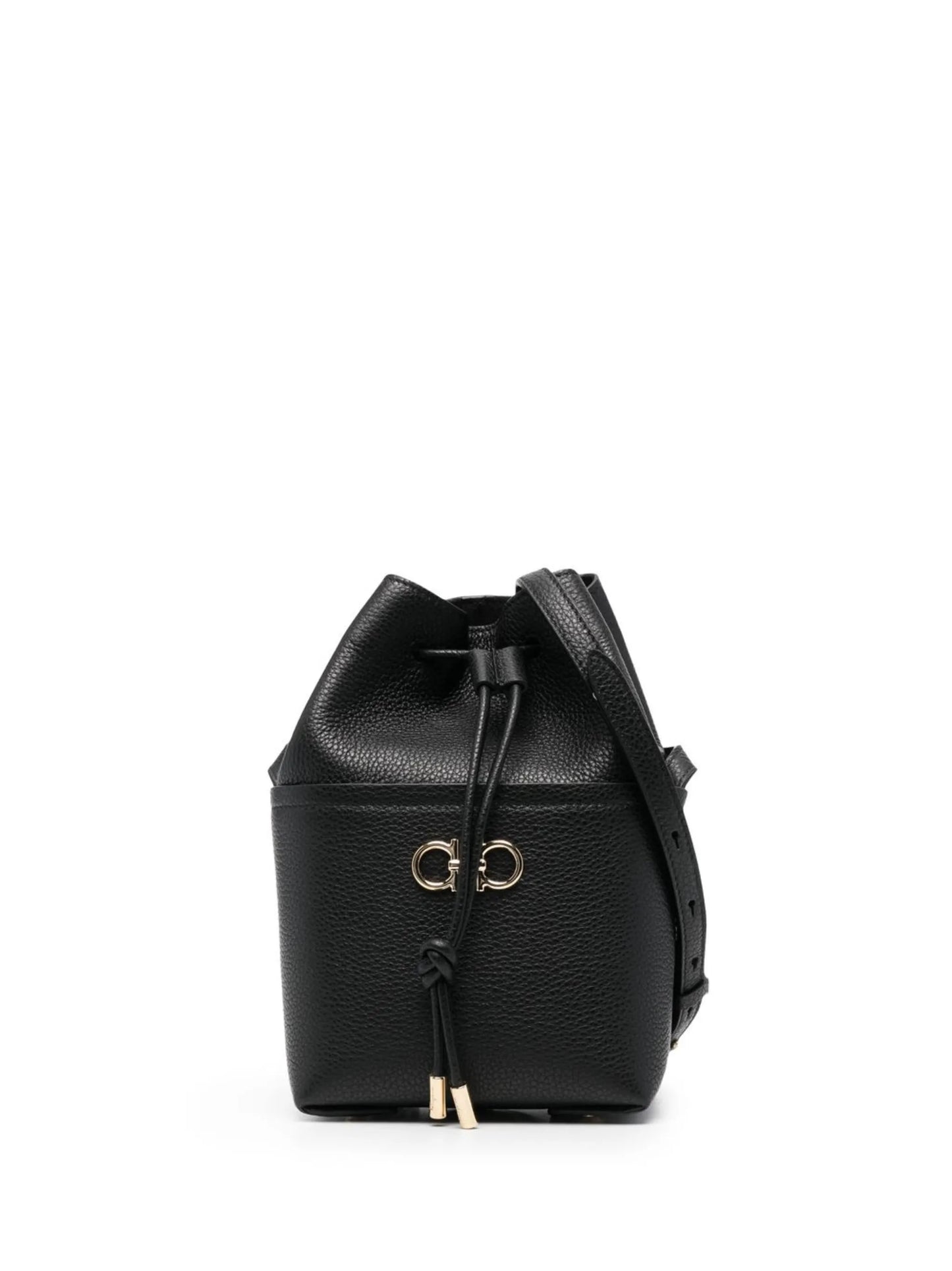 Gancini-plaque bucket bag