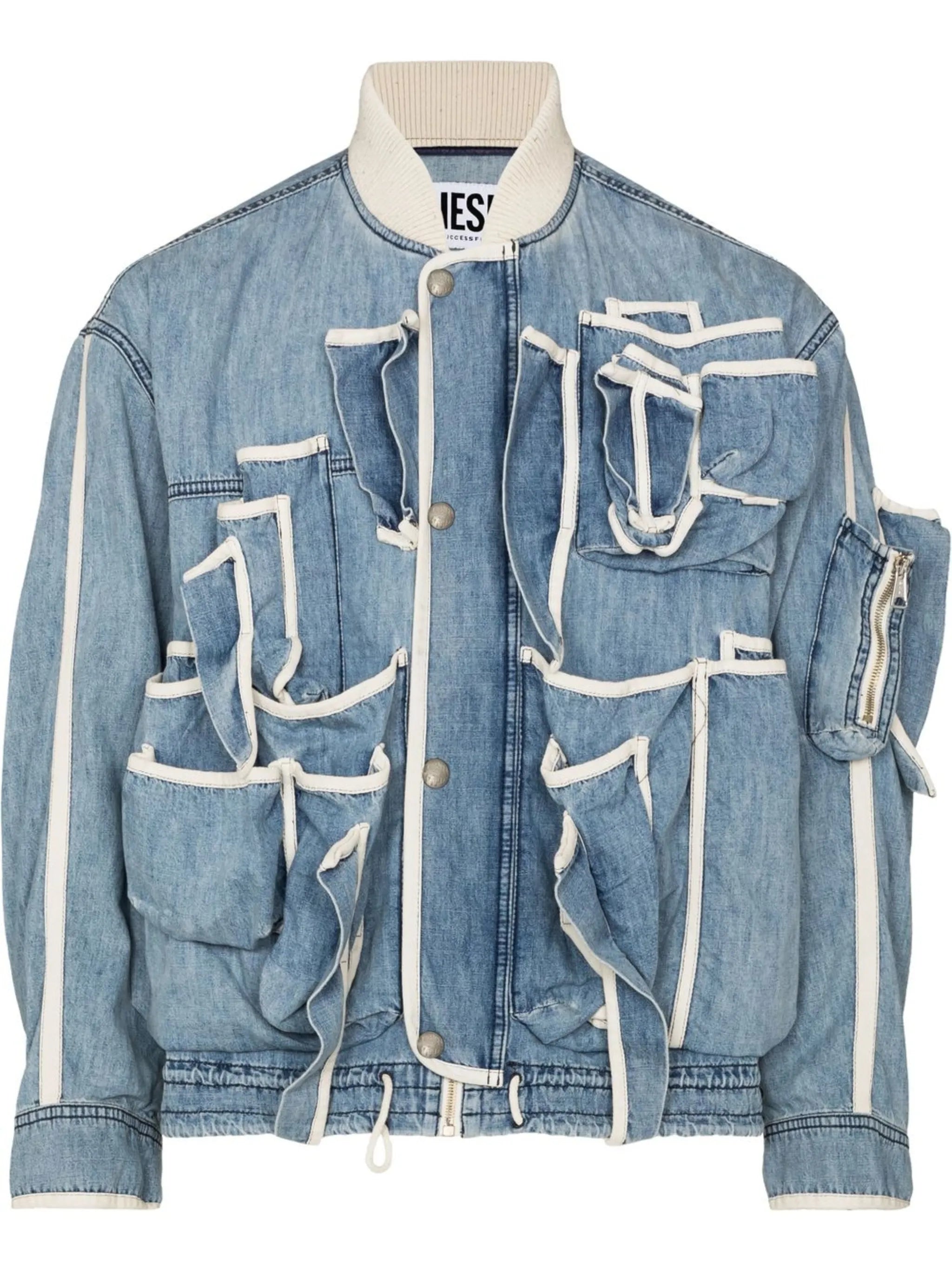 contrast-trim denim jacket
