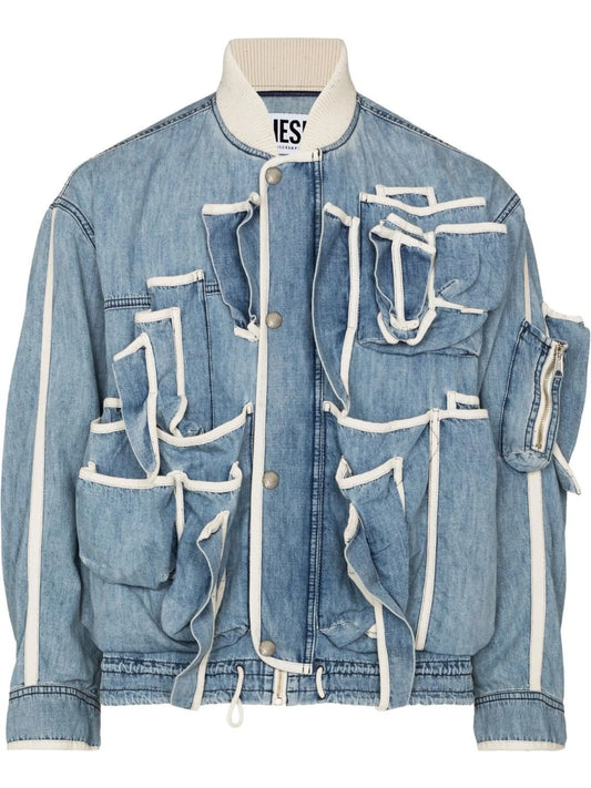 contrast-trim denim jacket