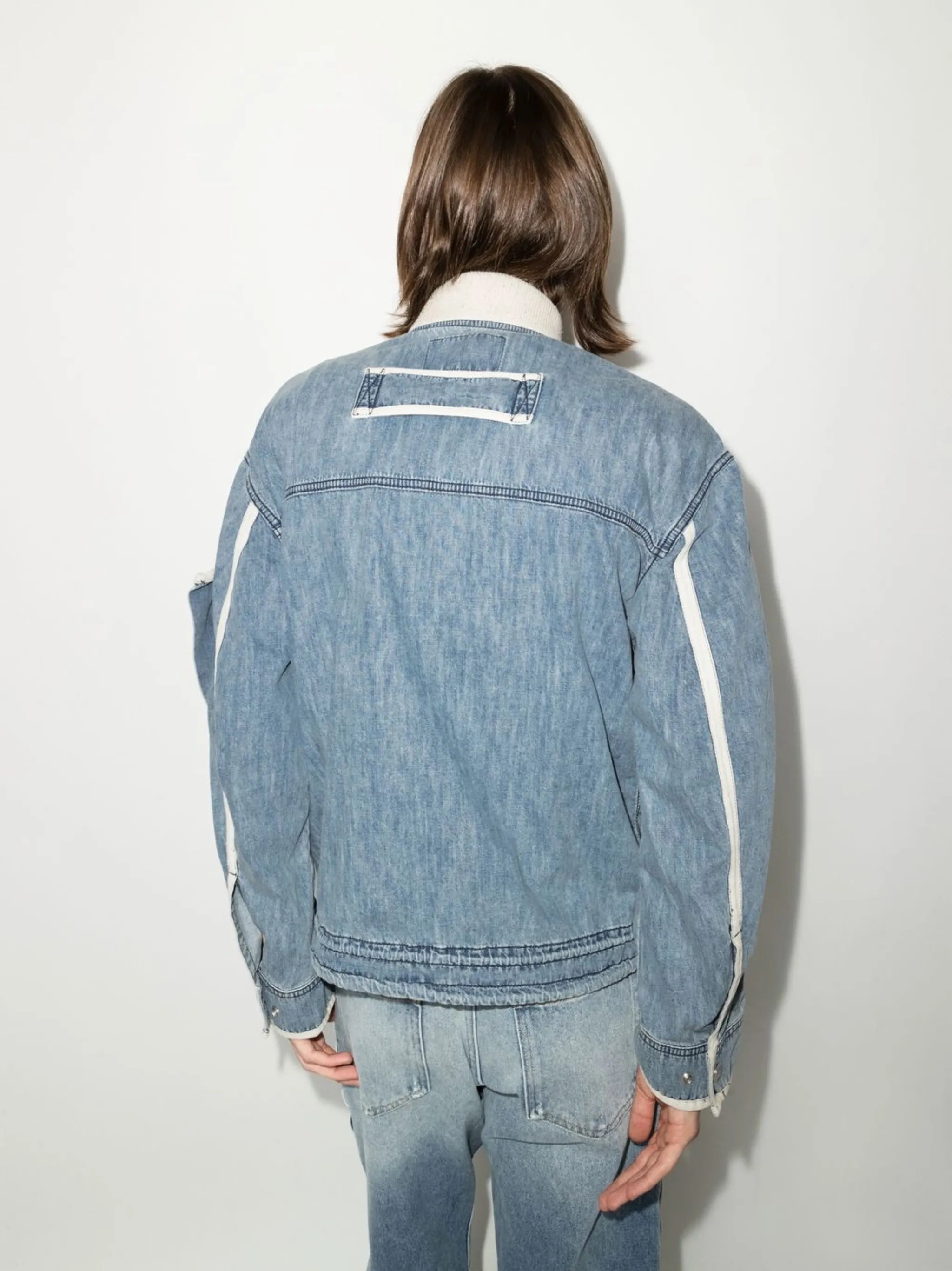 contrast-trim denim jacket