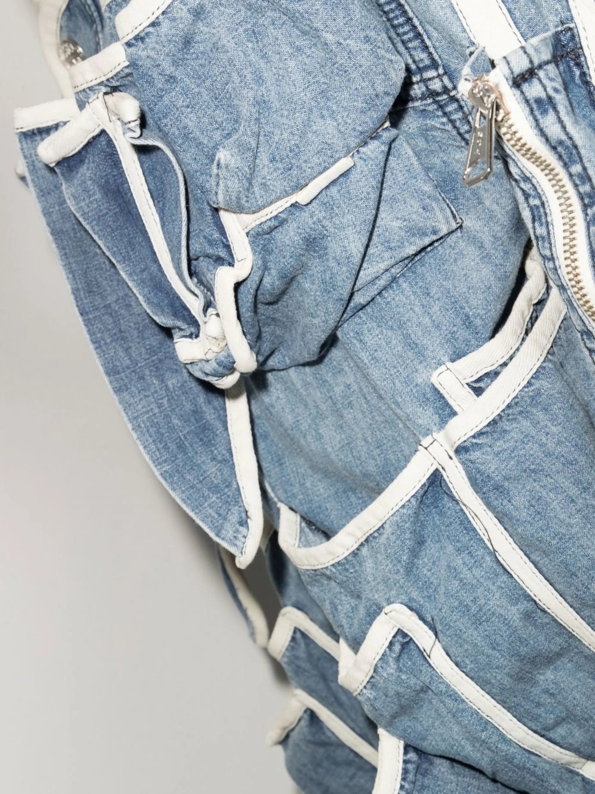 contrast-trim denim jacket