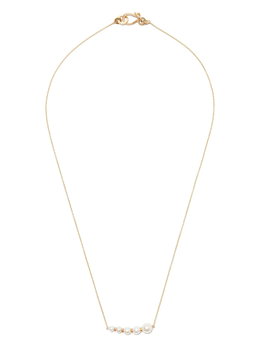 14kt yellow gold Lune grand pearl necklace