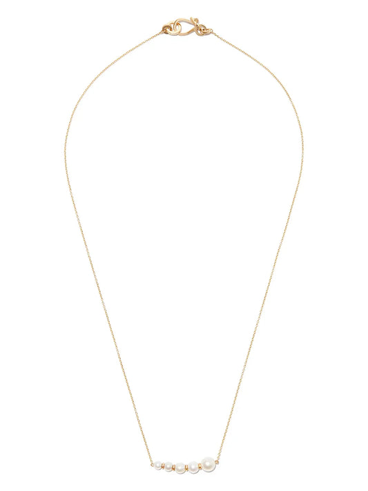 14kt yellow gold Lune grand pearl necklace