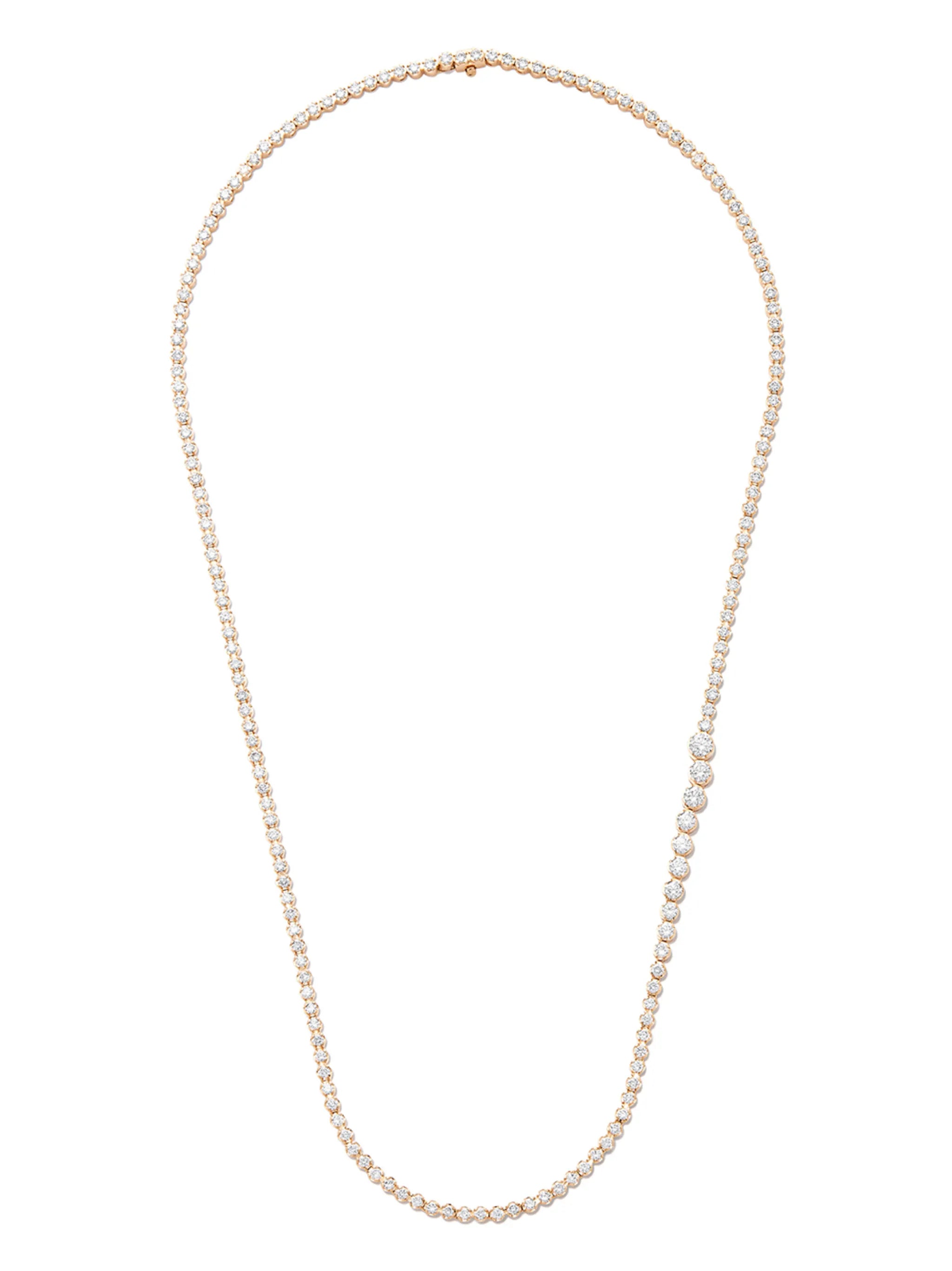 18kt yellow gold diamond tennis necklace