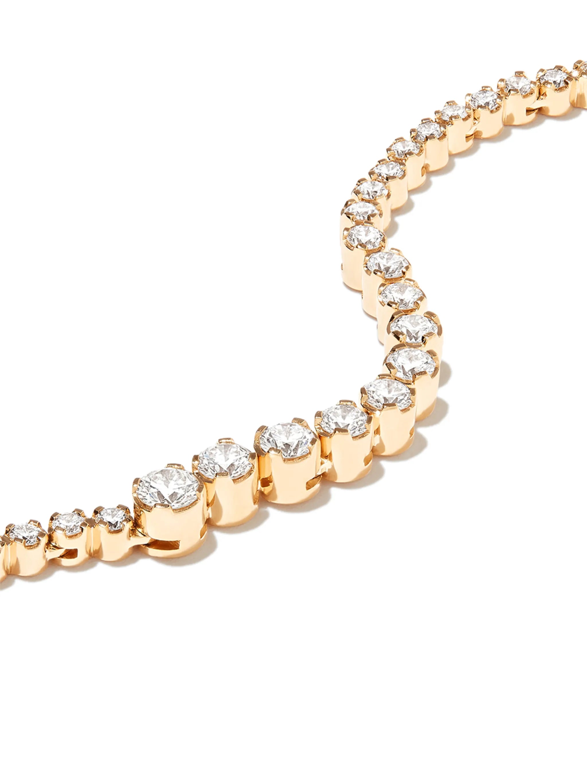 18kt yellow gold diamond tennis necklace