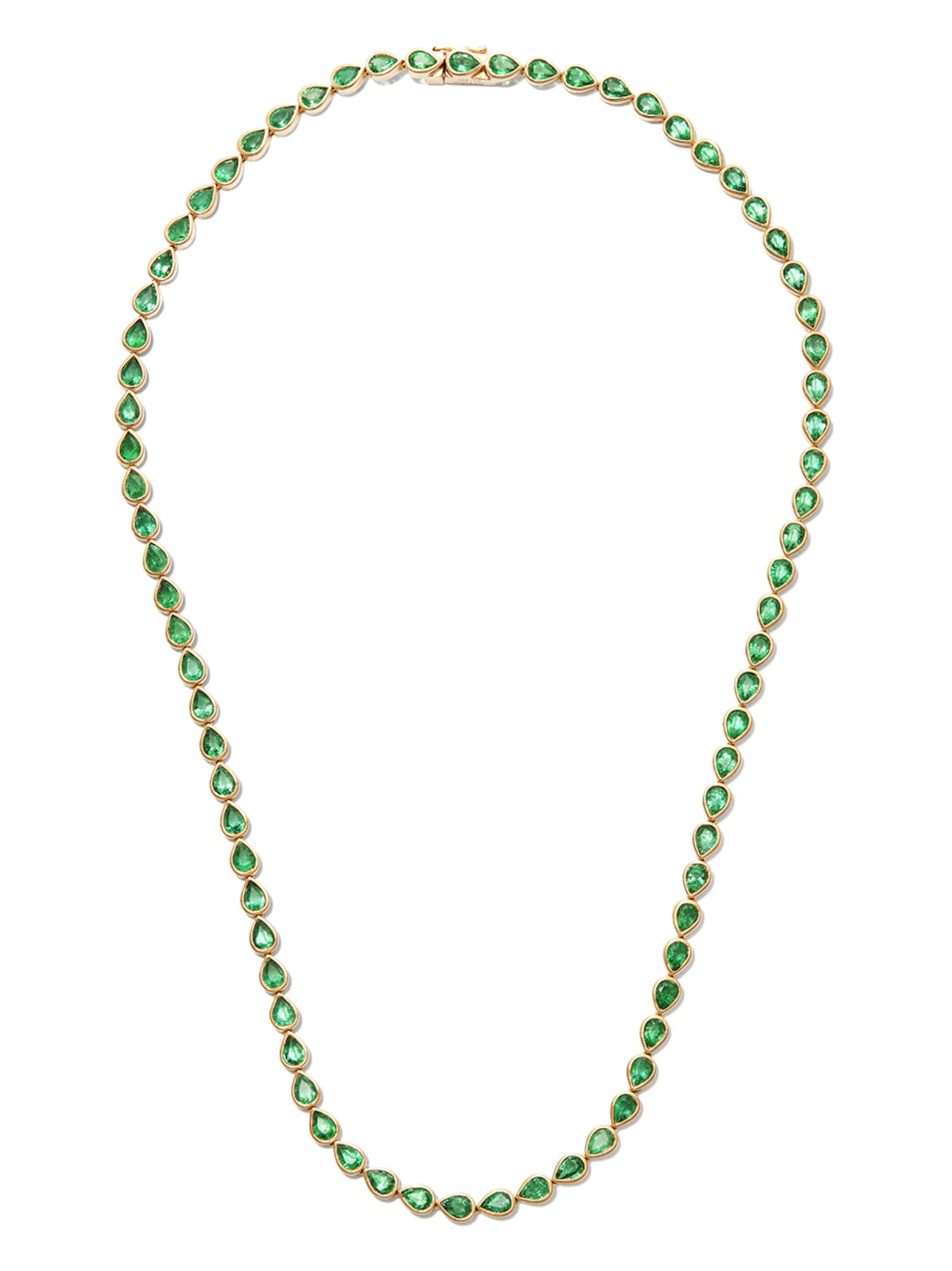 18kt yellow gold emerald choker