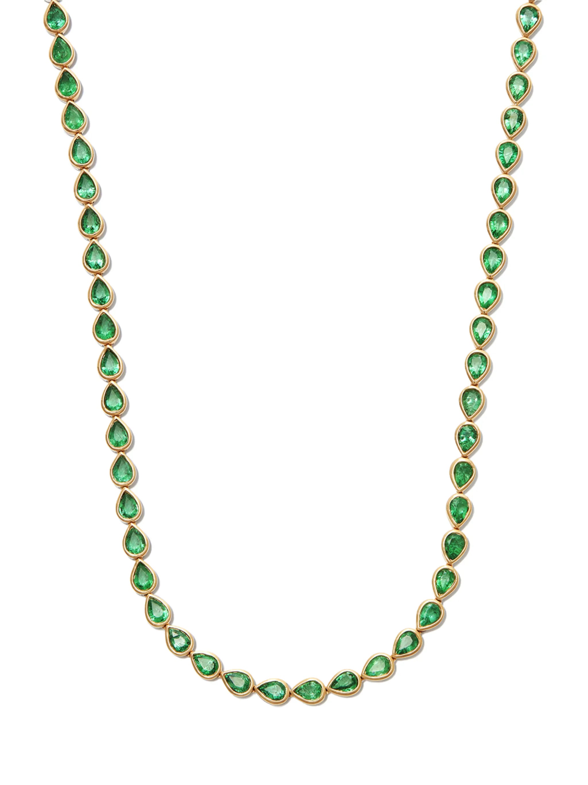 18kt yellow gold emerald choker