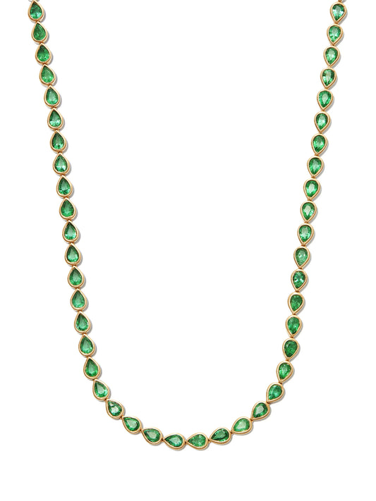 18kt yellow gold emerald choker
