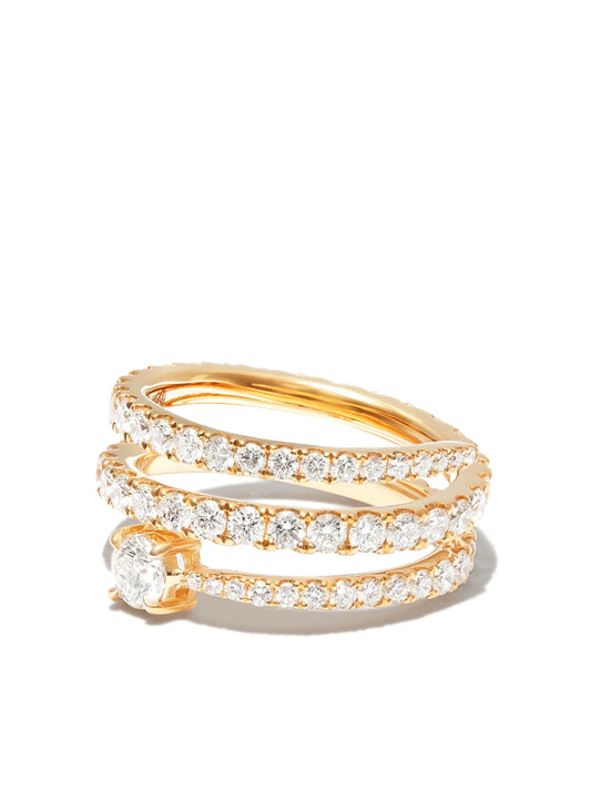 18kt yellow gold Coil diamond ring