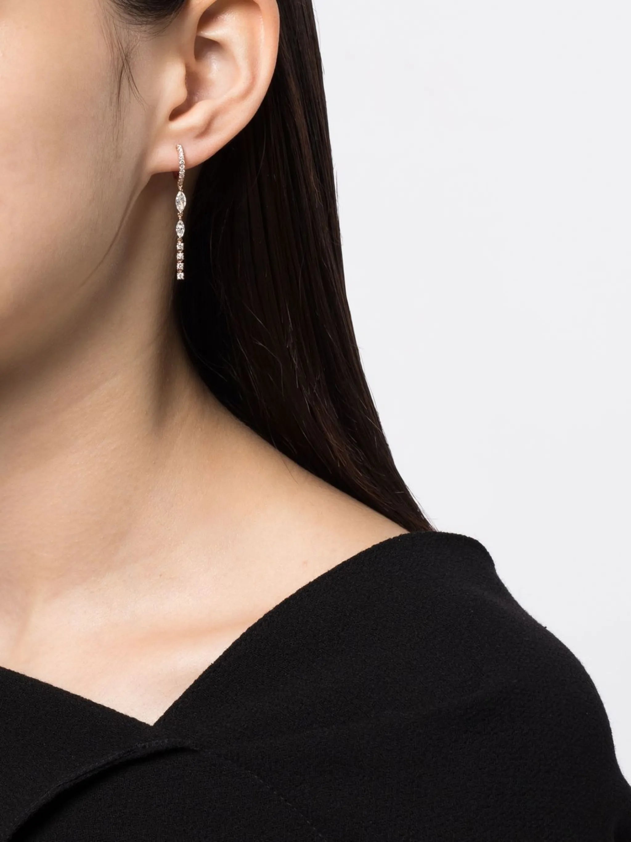 18kt rose gold diamond drop earrings