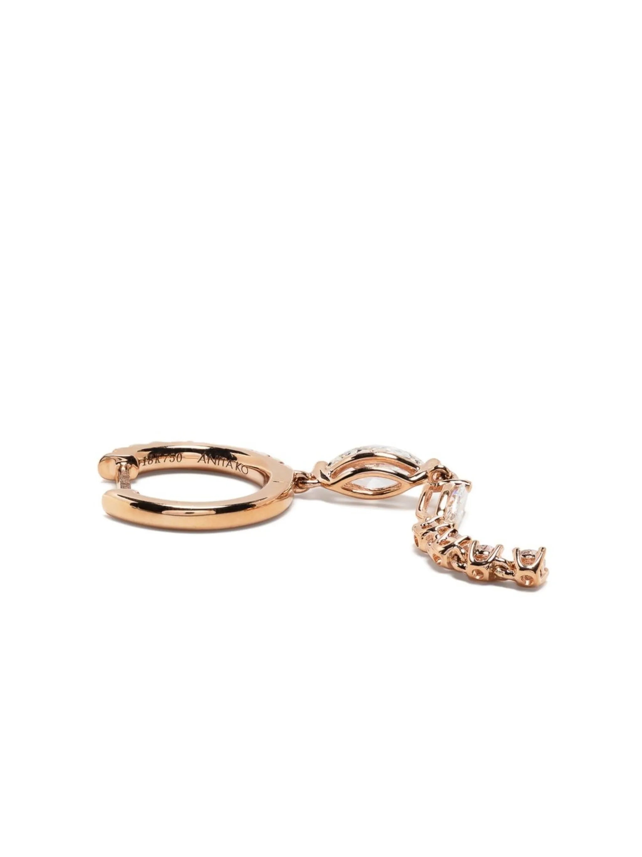 18kt rose gold diamond drop earrings