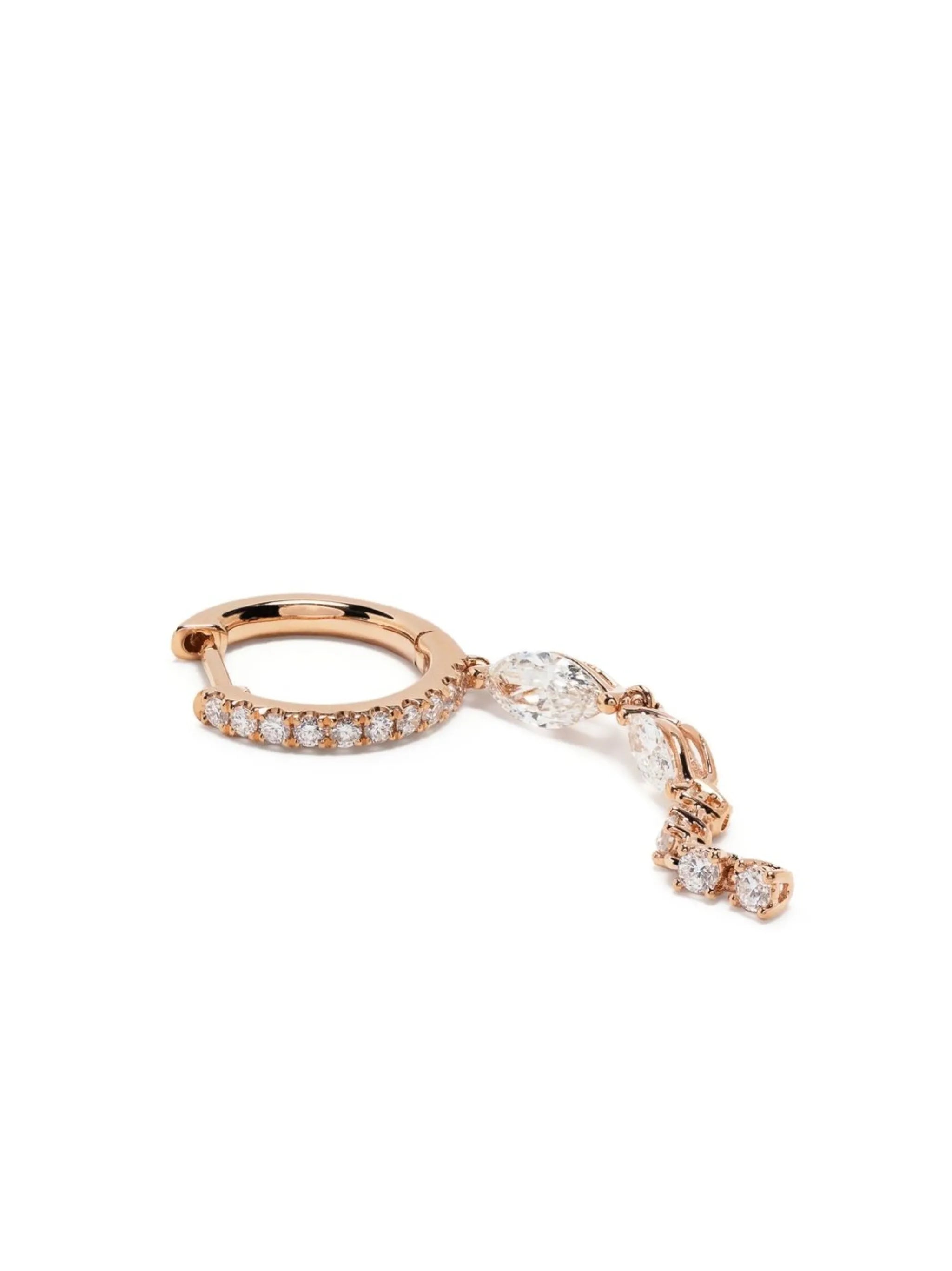 18kt rose gold diamond drop earrings