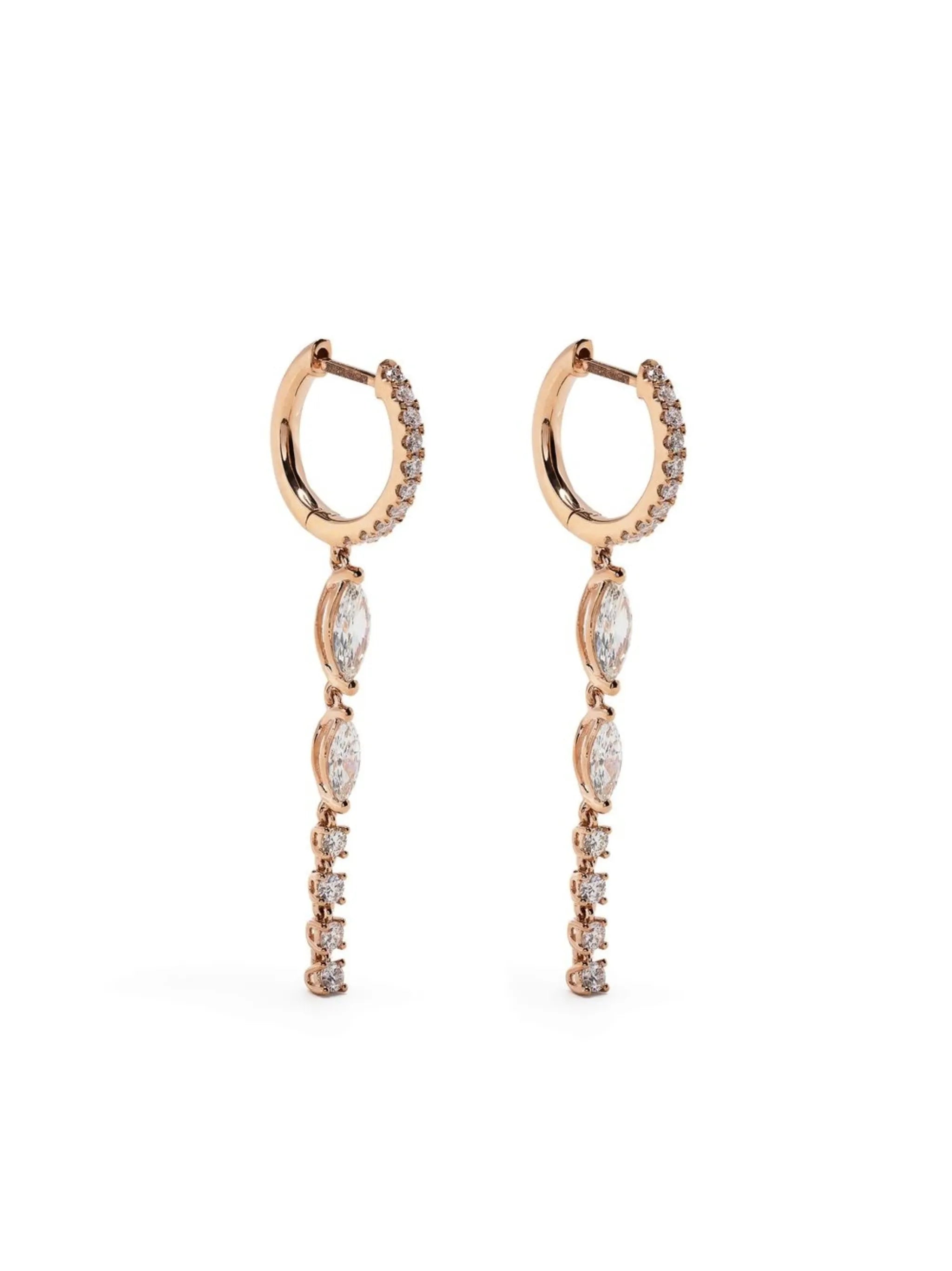 18kt rose gold diamond drop earrings