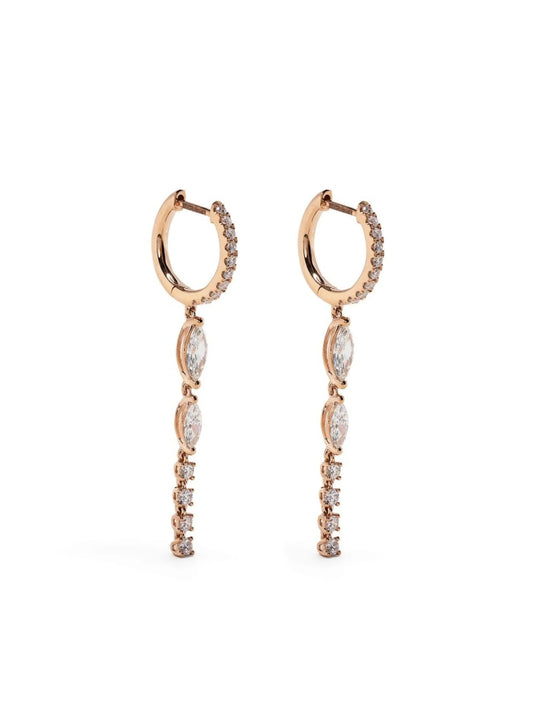 18kt rose gold diamond drop earrings