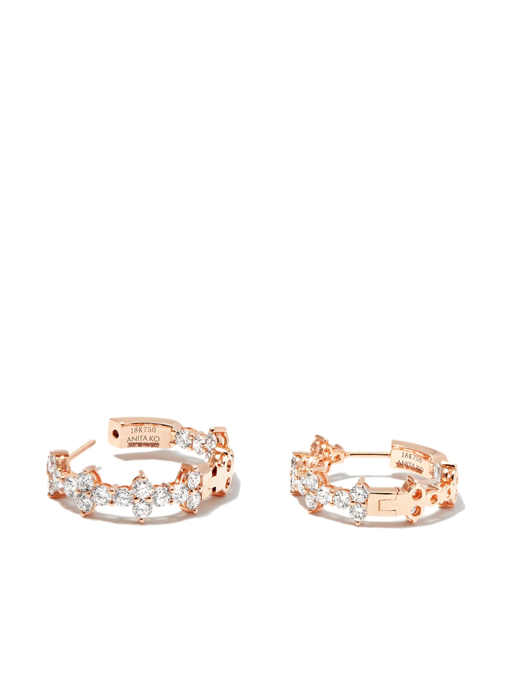 18kt rose gold Vivi Eternity diamond hoop earrings