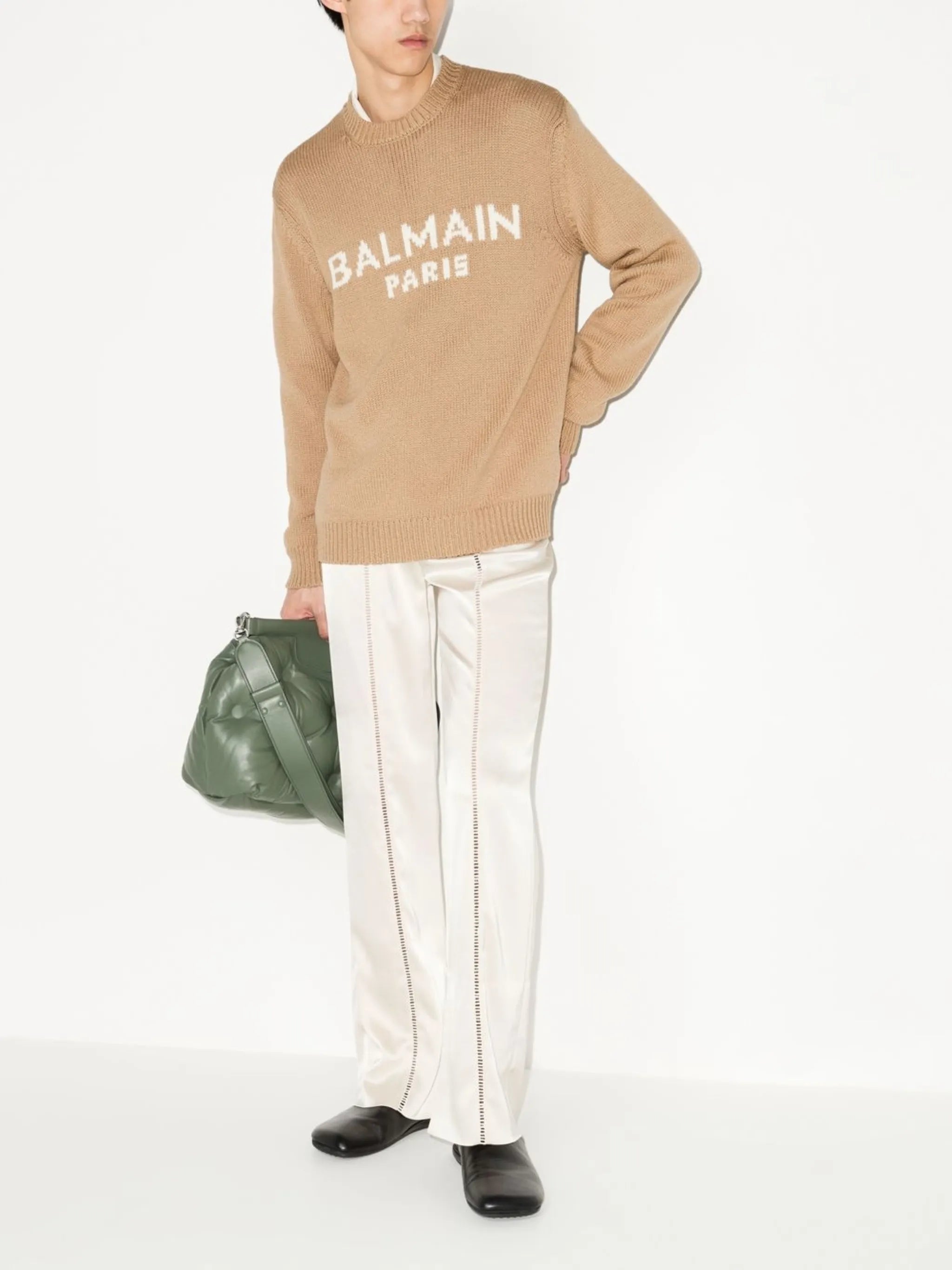 logo-intarsia jumper
